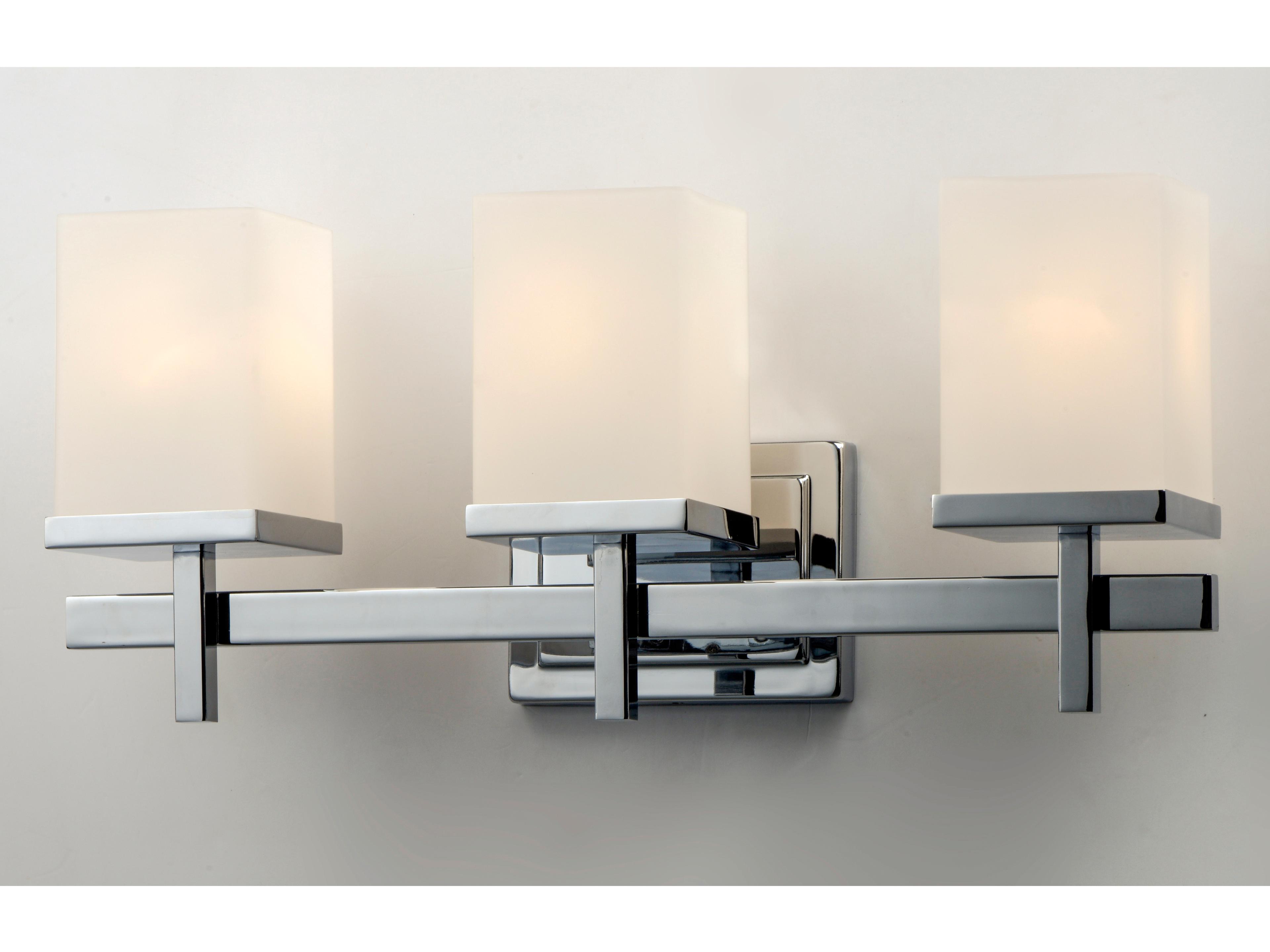 Maxim Lighting Tetra 3-Light Polished Chrome Glass Vanity Light