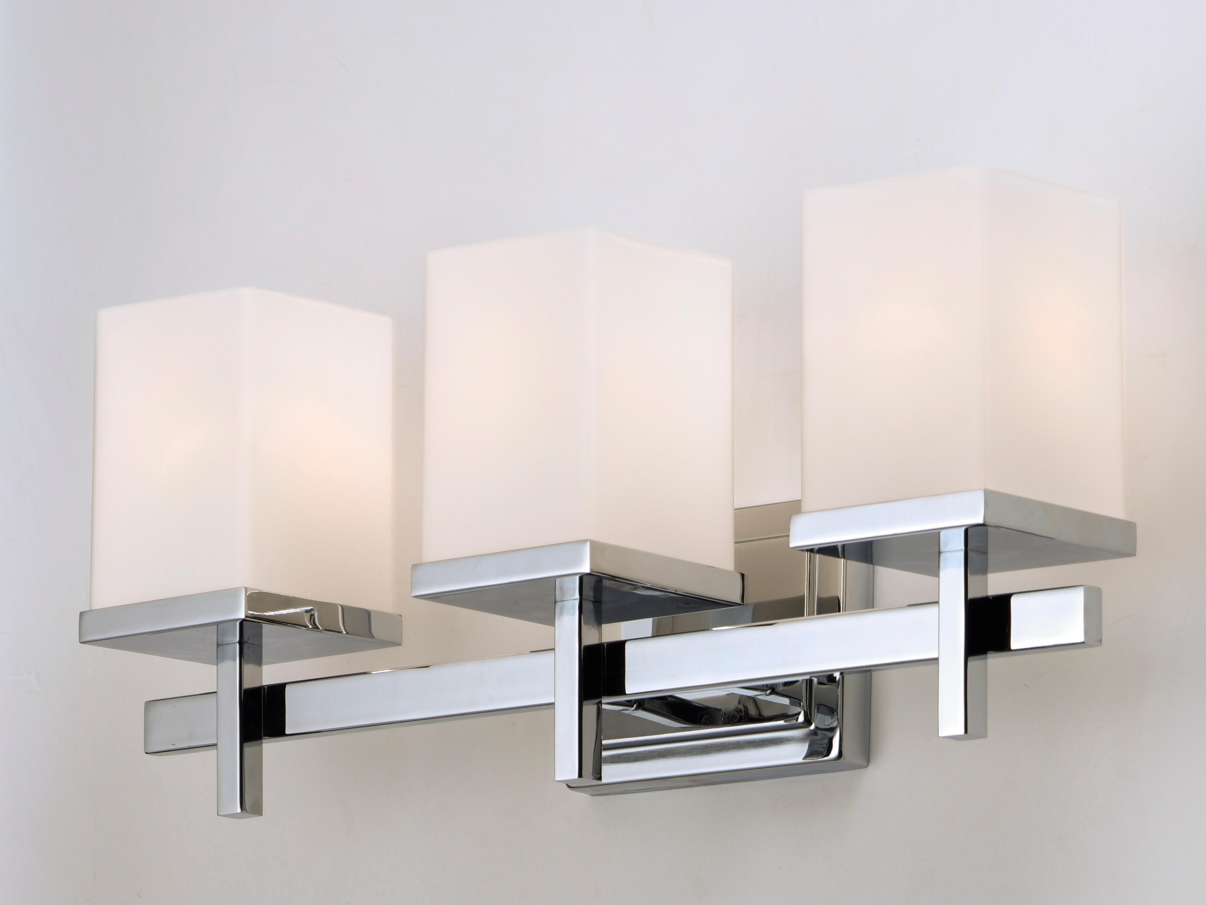 Maxim Lighting Tetra 3-Light Polished Chrome Glass Vanity Light