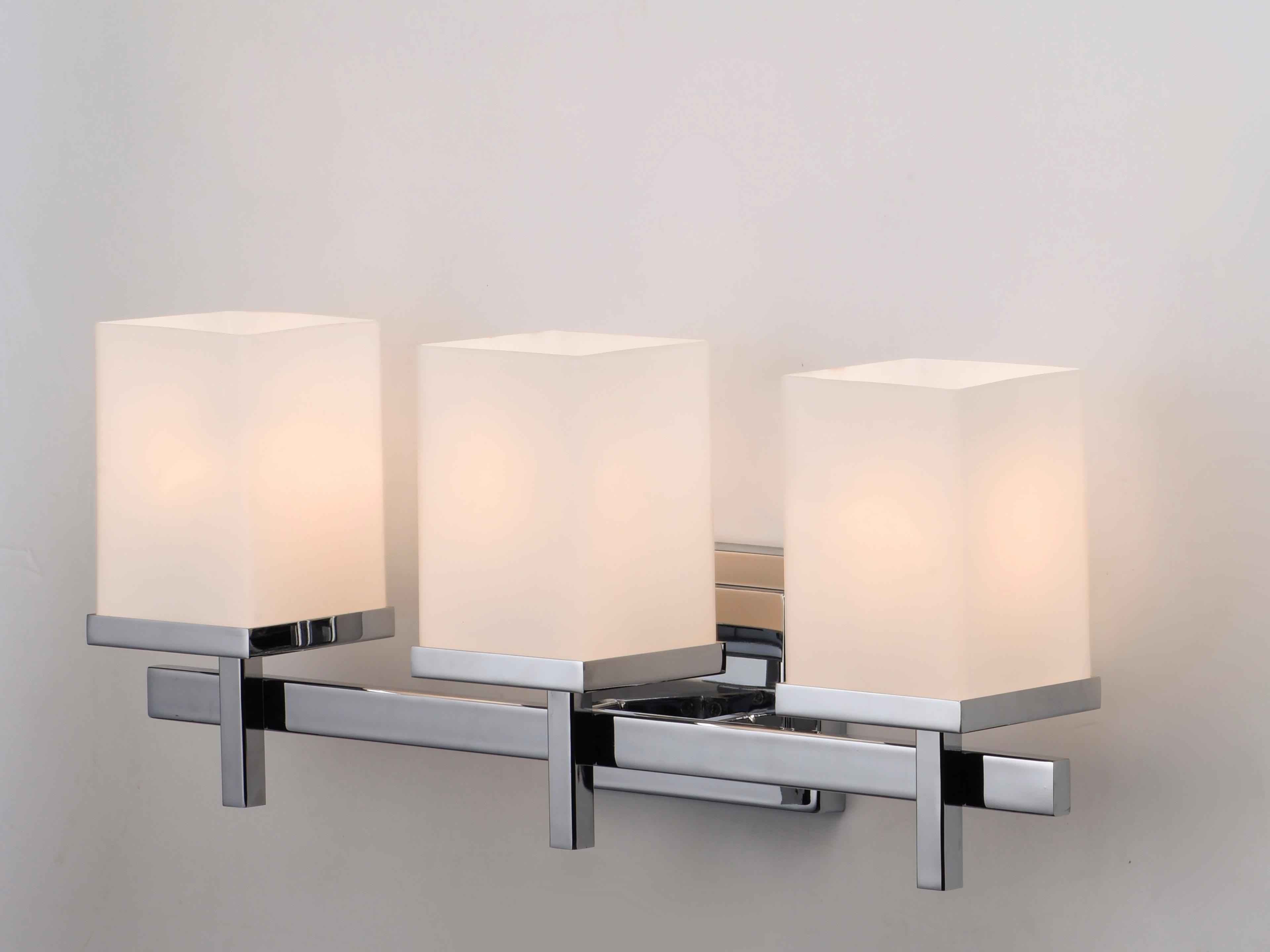 Maxim Lighting Tetra 3-Light Polished Chrome Glass Vanity Light