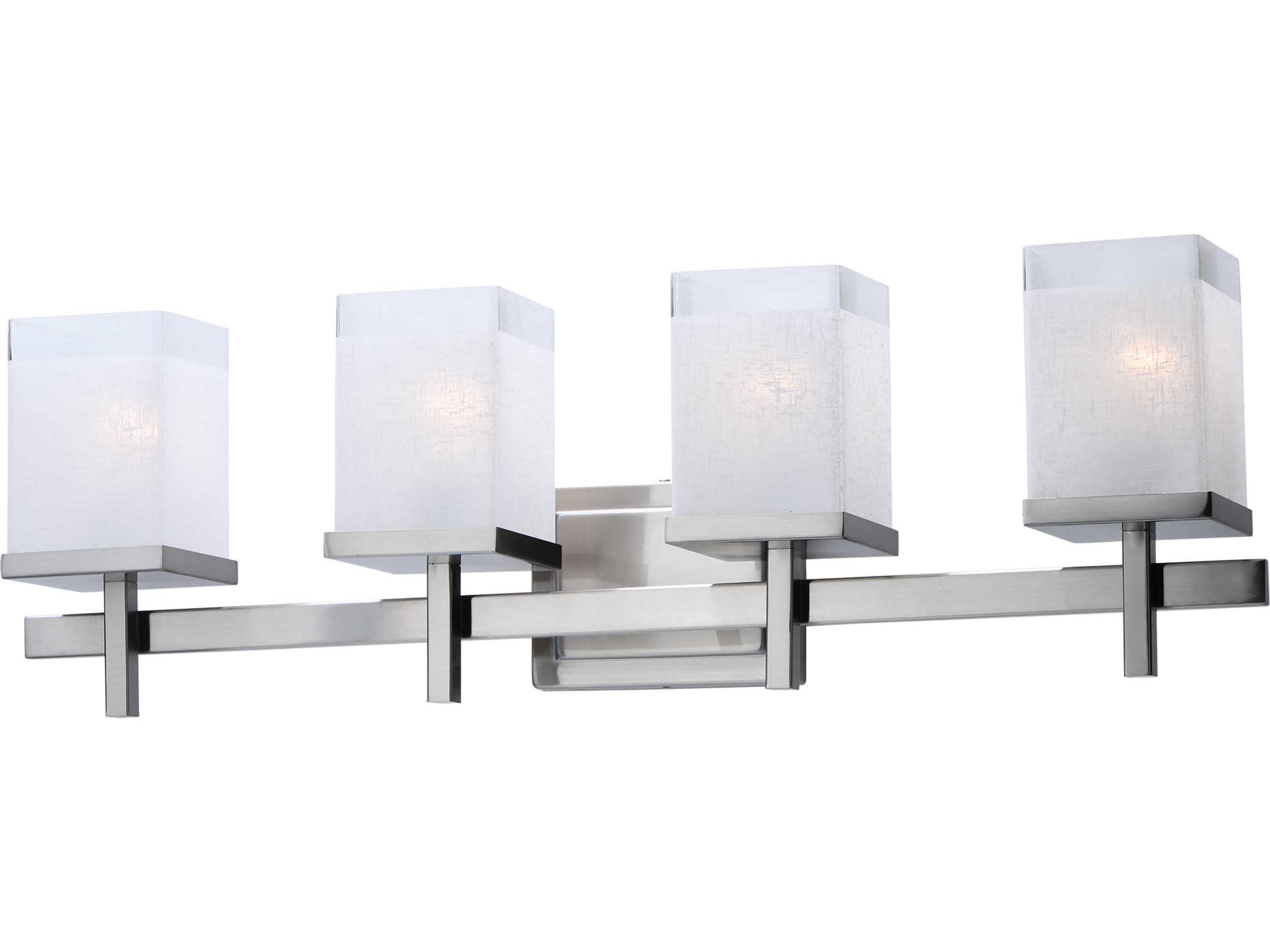 Tetra 4-Light Satin Nickel Glass Vanity Light