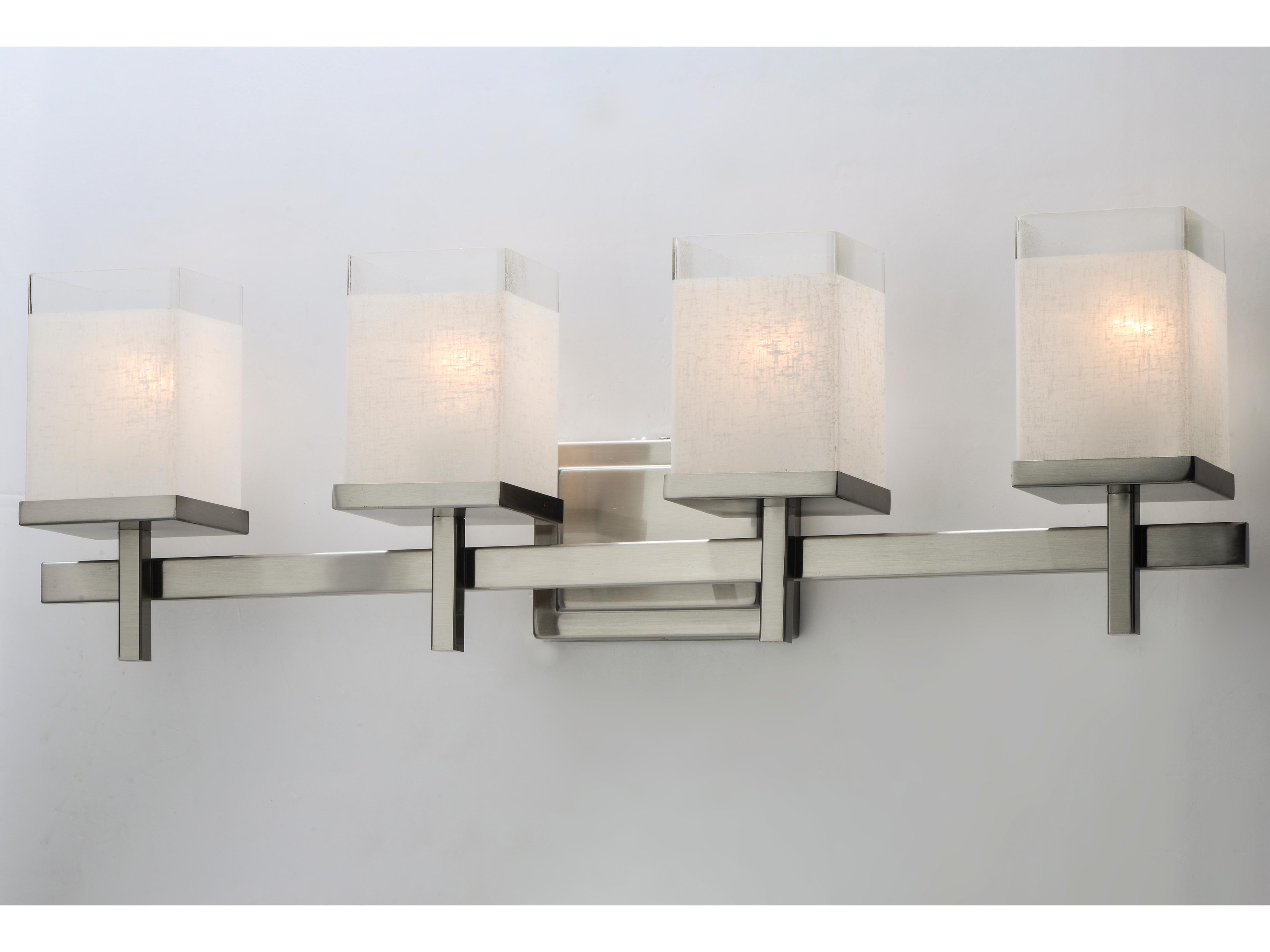 Maxim Lighting Tetra 4-Light Satin Nickel Glass Vanity Light