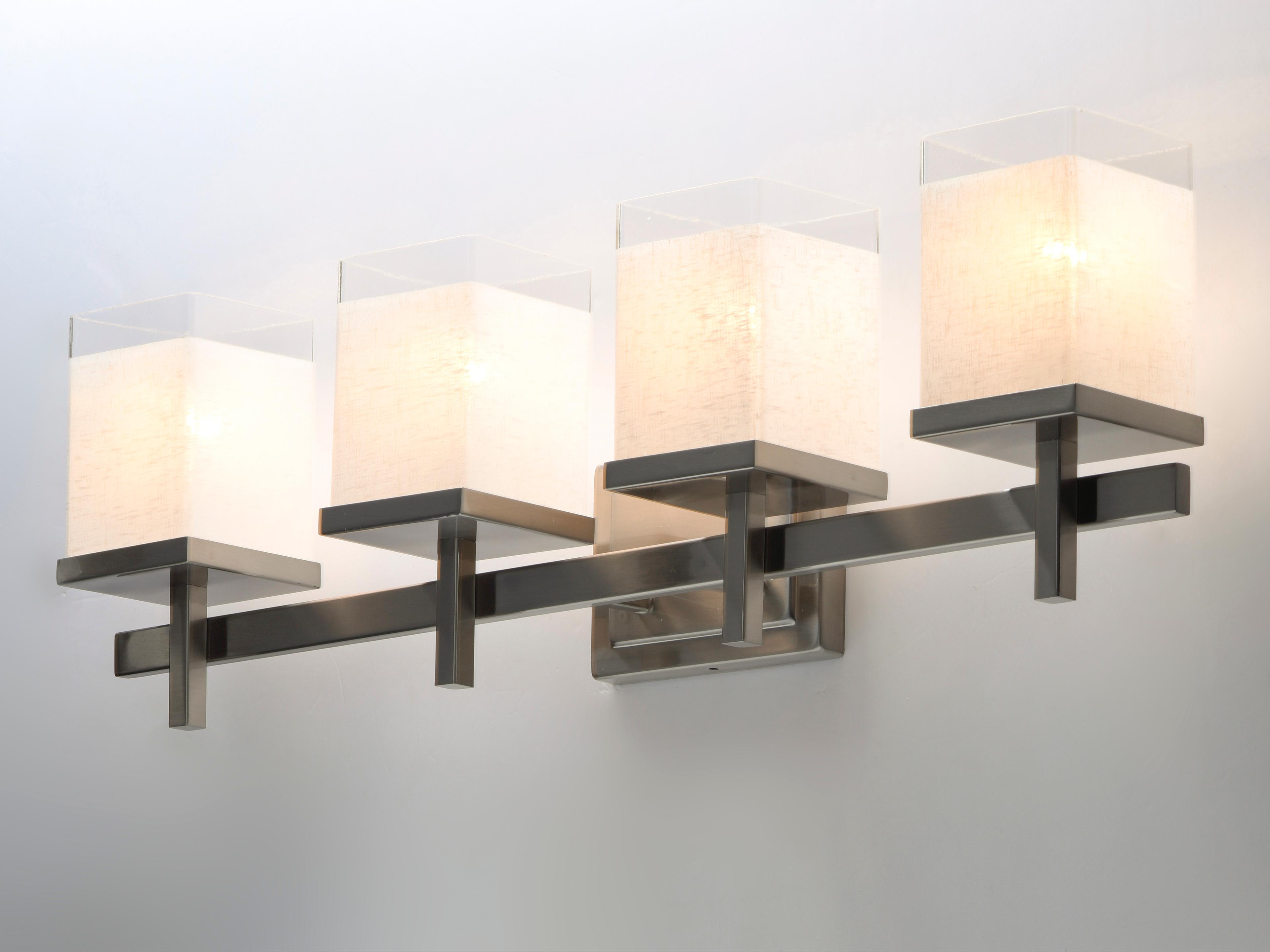 Maxim Lighting Tetra 4-Light Satin Nickel Glass Vanity Light