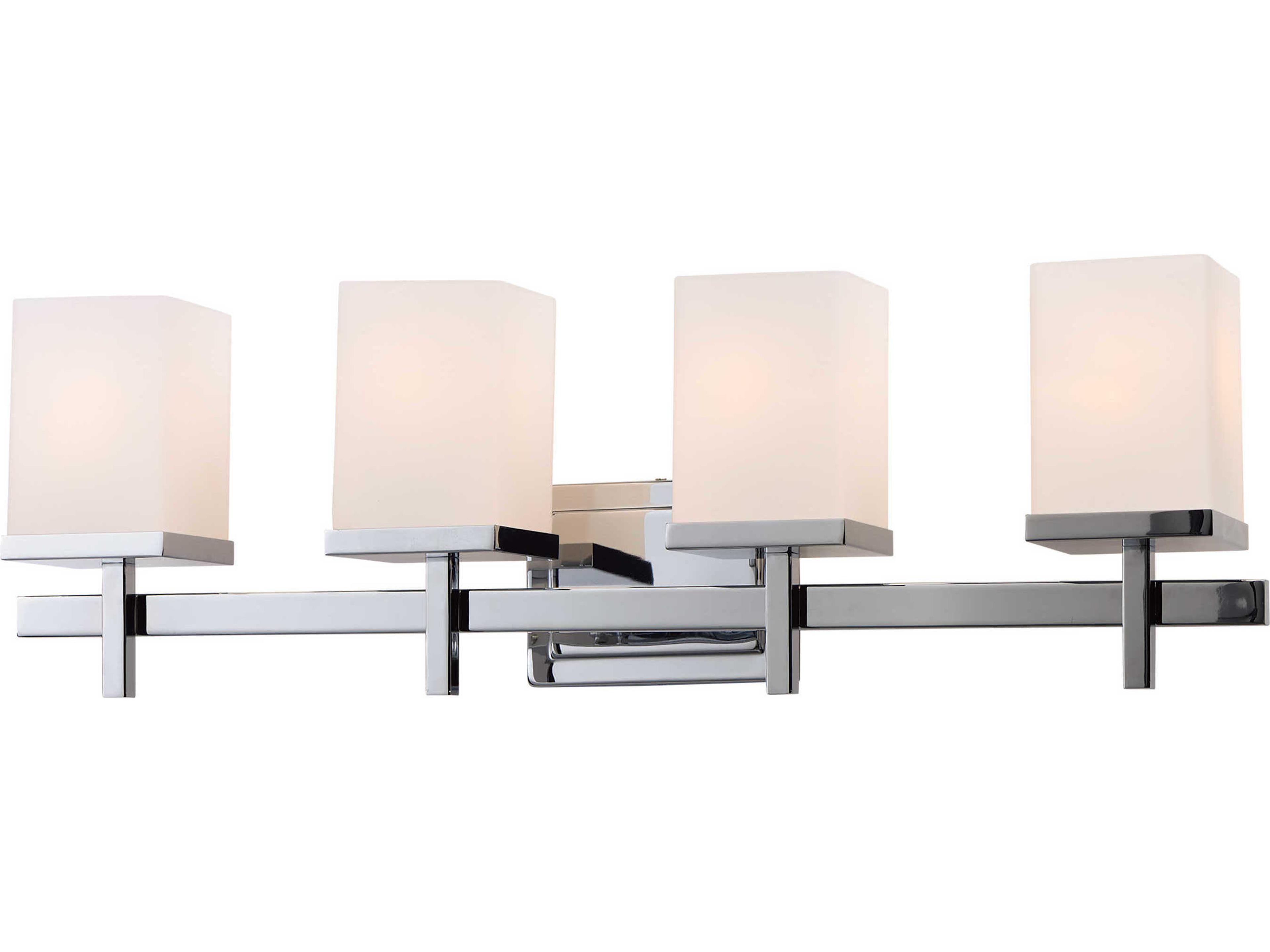 Tetra 4-Light Polished Chrome Glass Vanity Light
