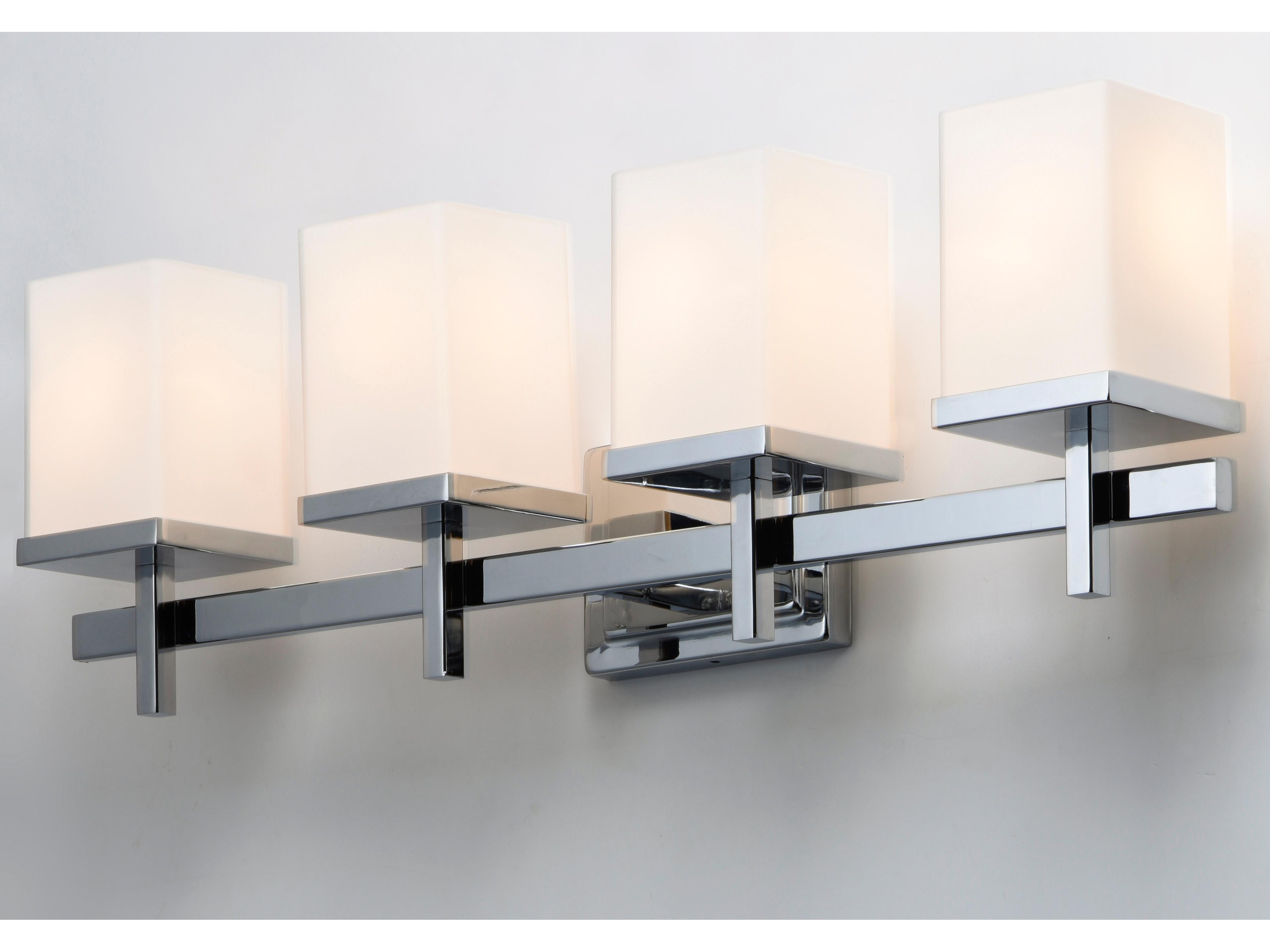 Maxim Lighting Tetra 4-Light Polished Chrome Glass Vanity Light