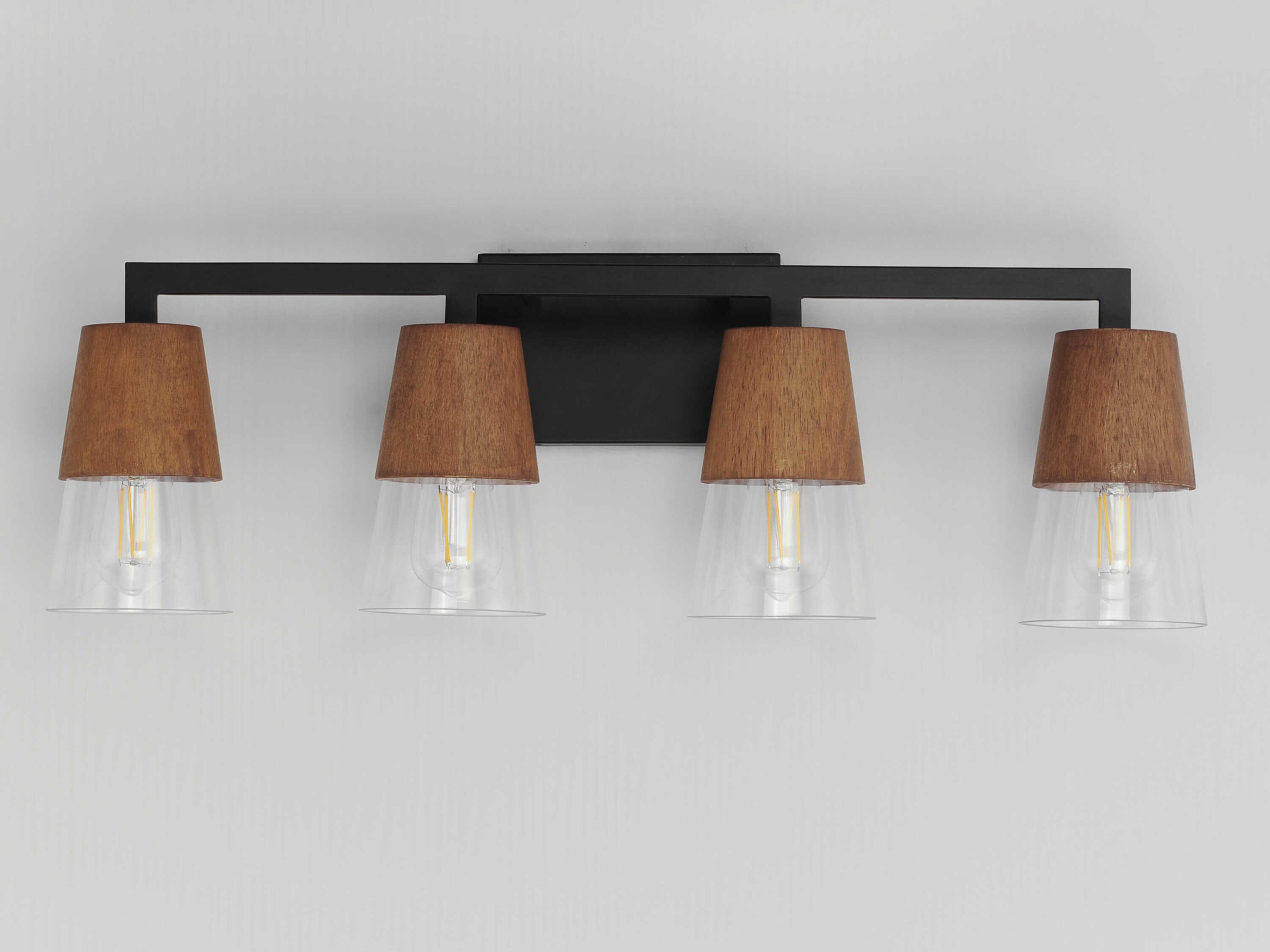 Maxim Lighting Carpenter 4-Light Walnut Black Vanity Light