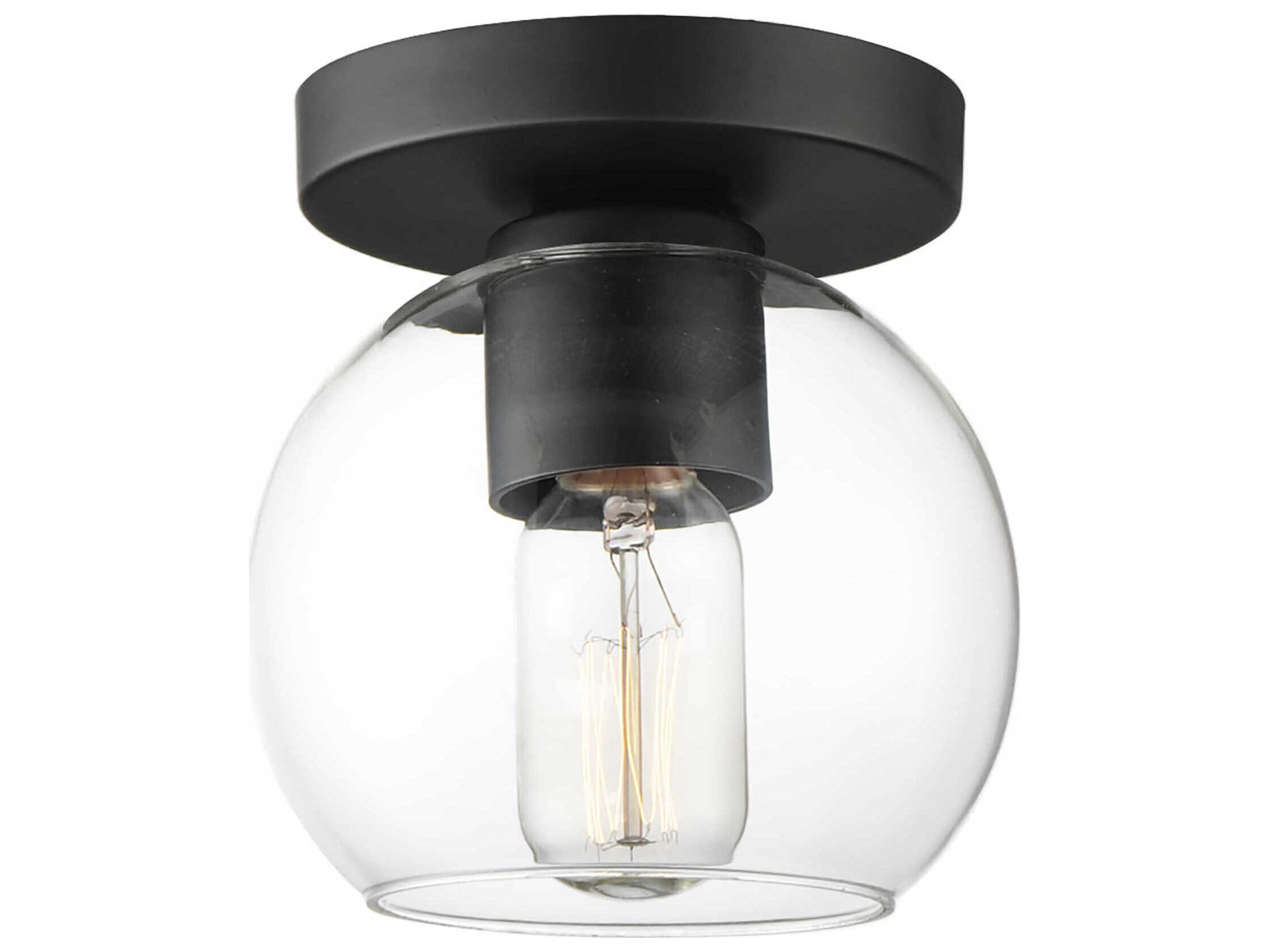 Knox 1-Light Black Globe Flush Mount