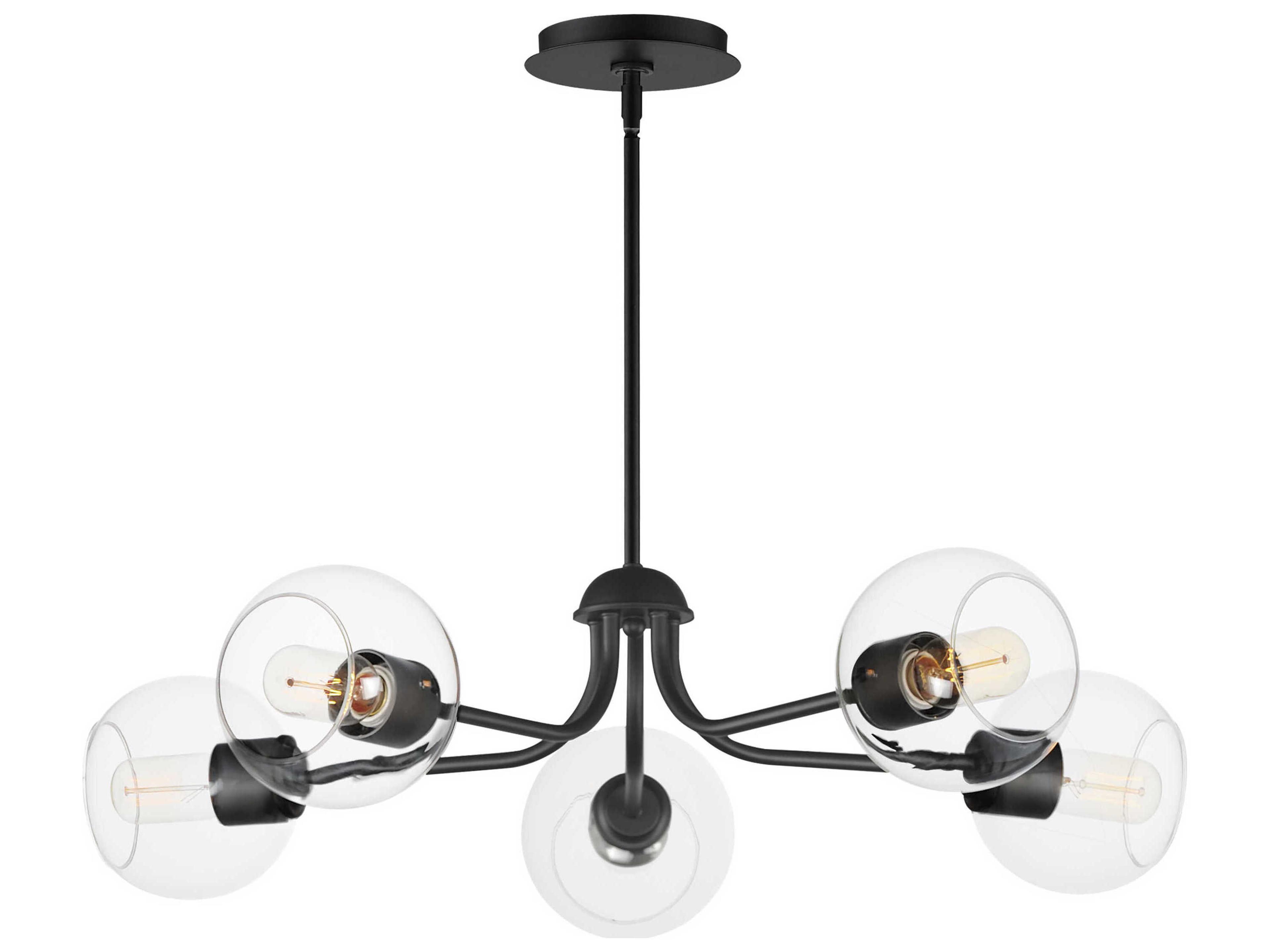 Knox 5-Light Black Globe Chandelier