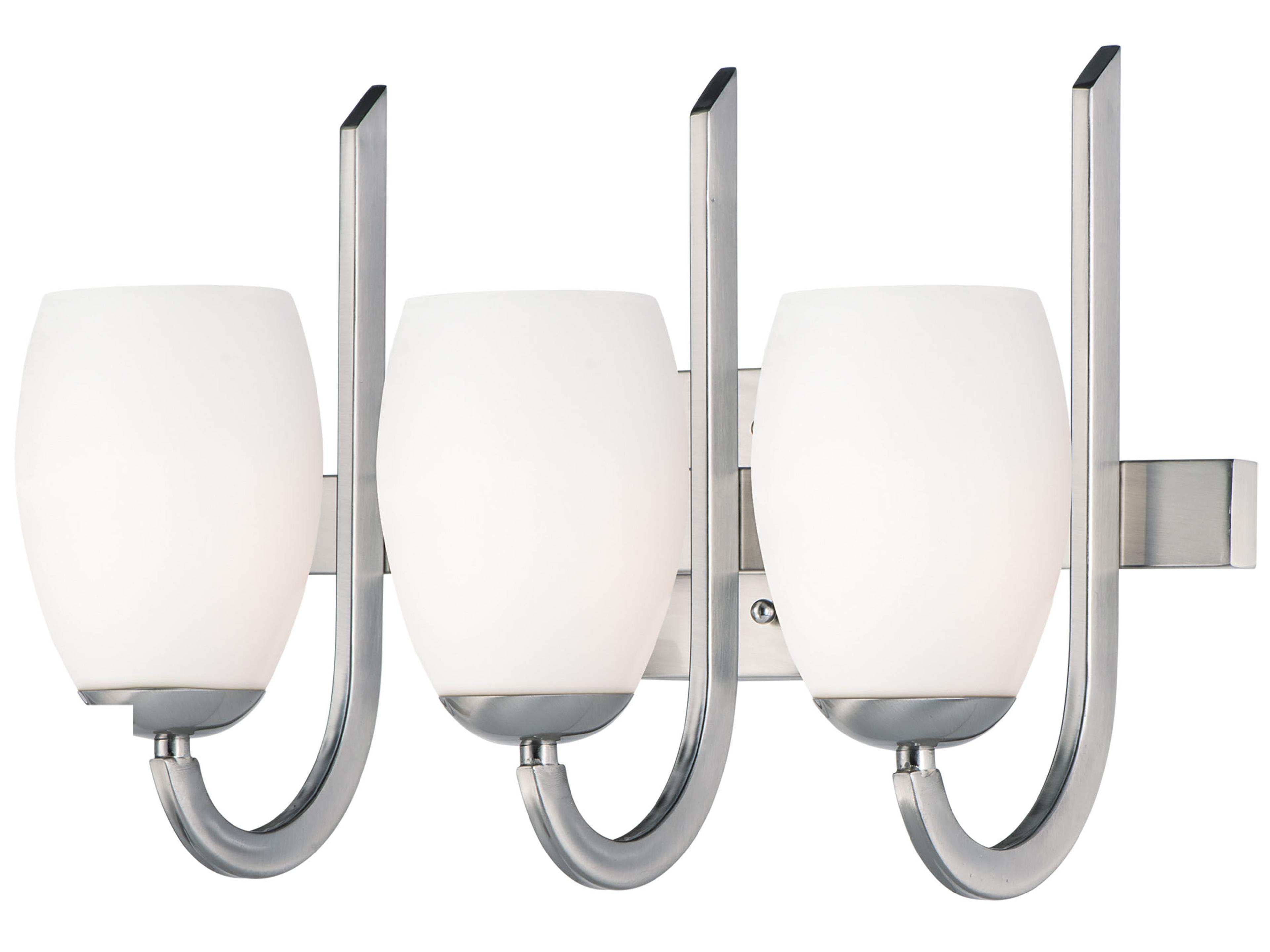 Taylor 3-Light Satin Nickel Glass Vanity Light