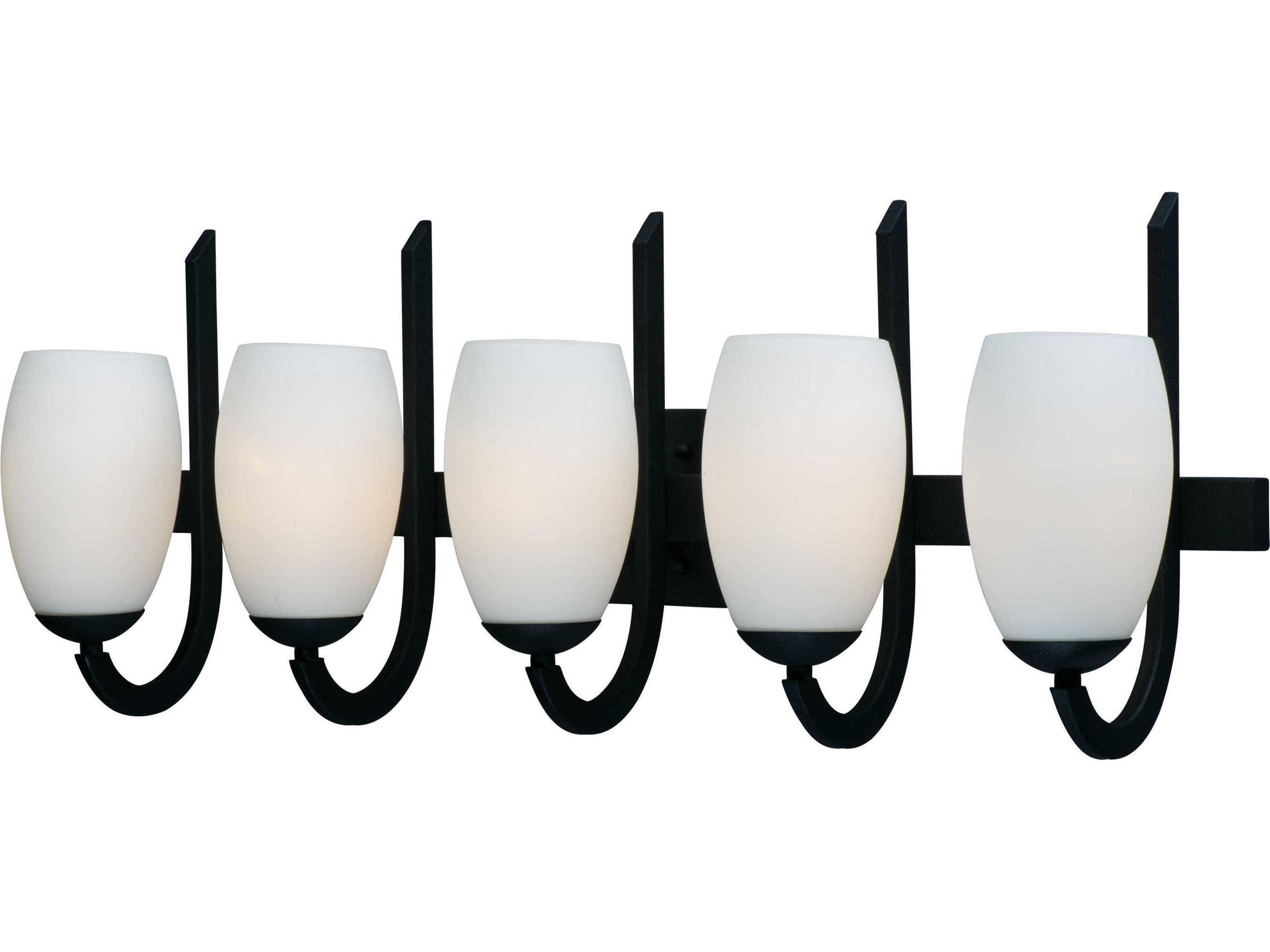 Taylor 5-Light Textured Black Glass Vanity Light