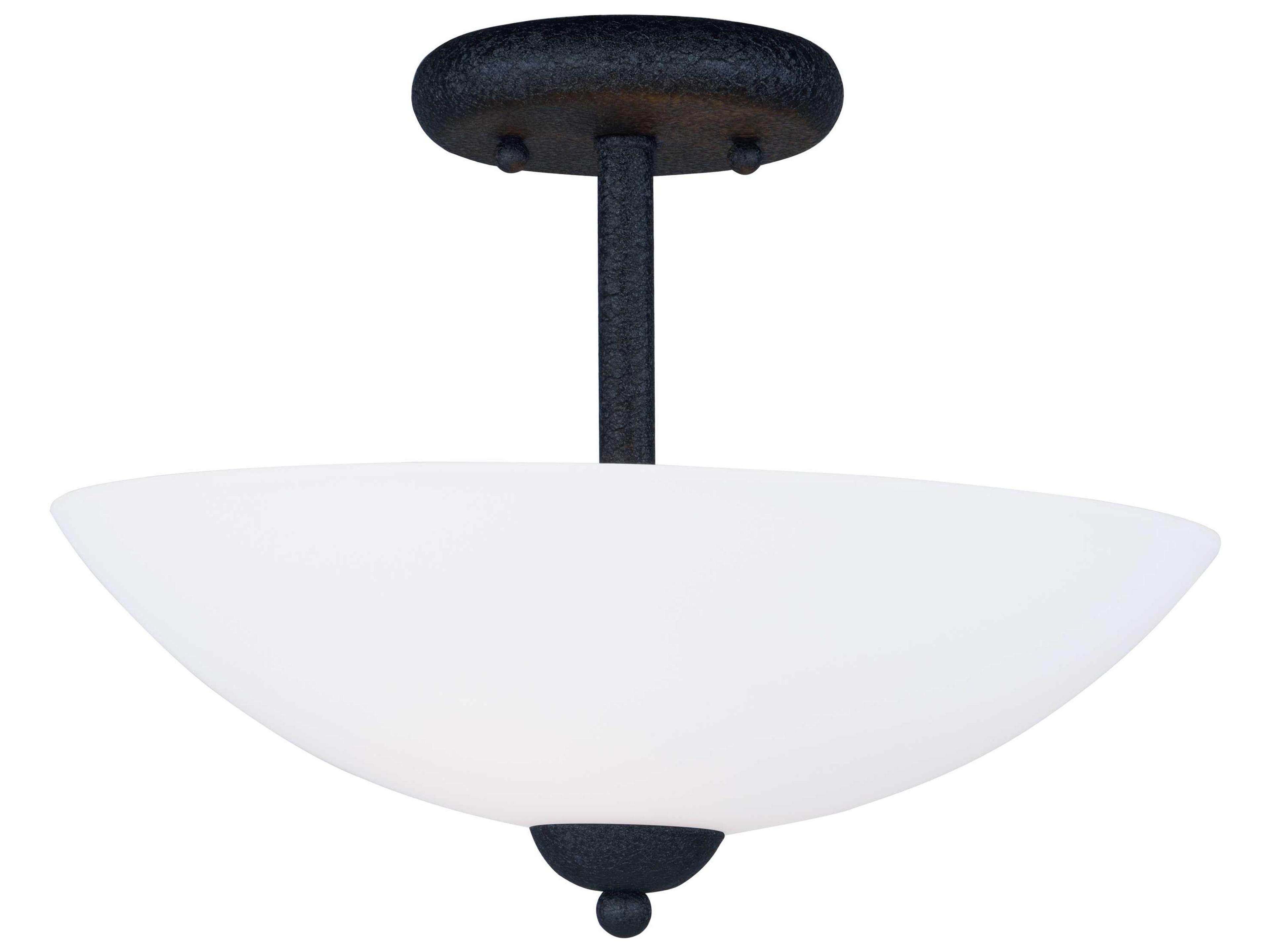Taylor Textured Black Bowl Semi Flush Mount