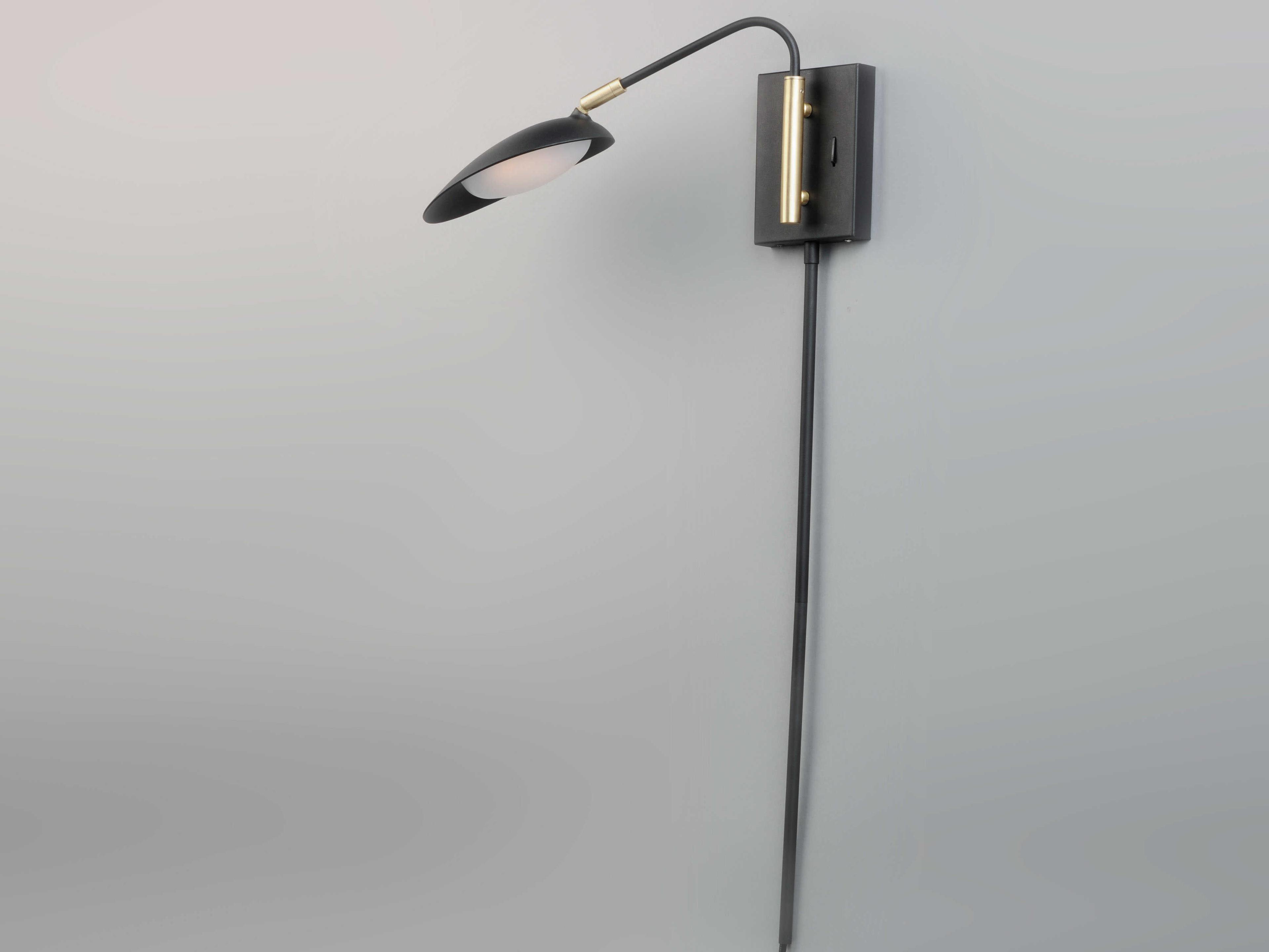 Maxim Lighting Scan 1-Light Black Satin Brass LED Wall Sconce