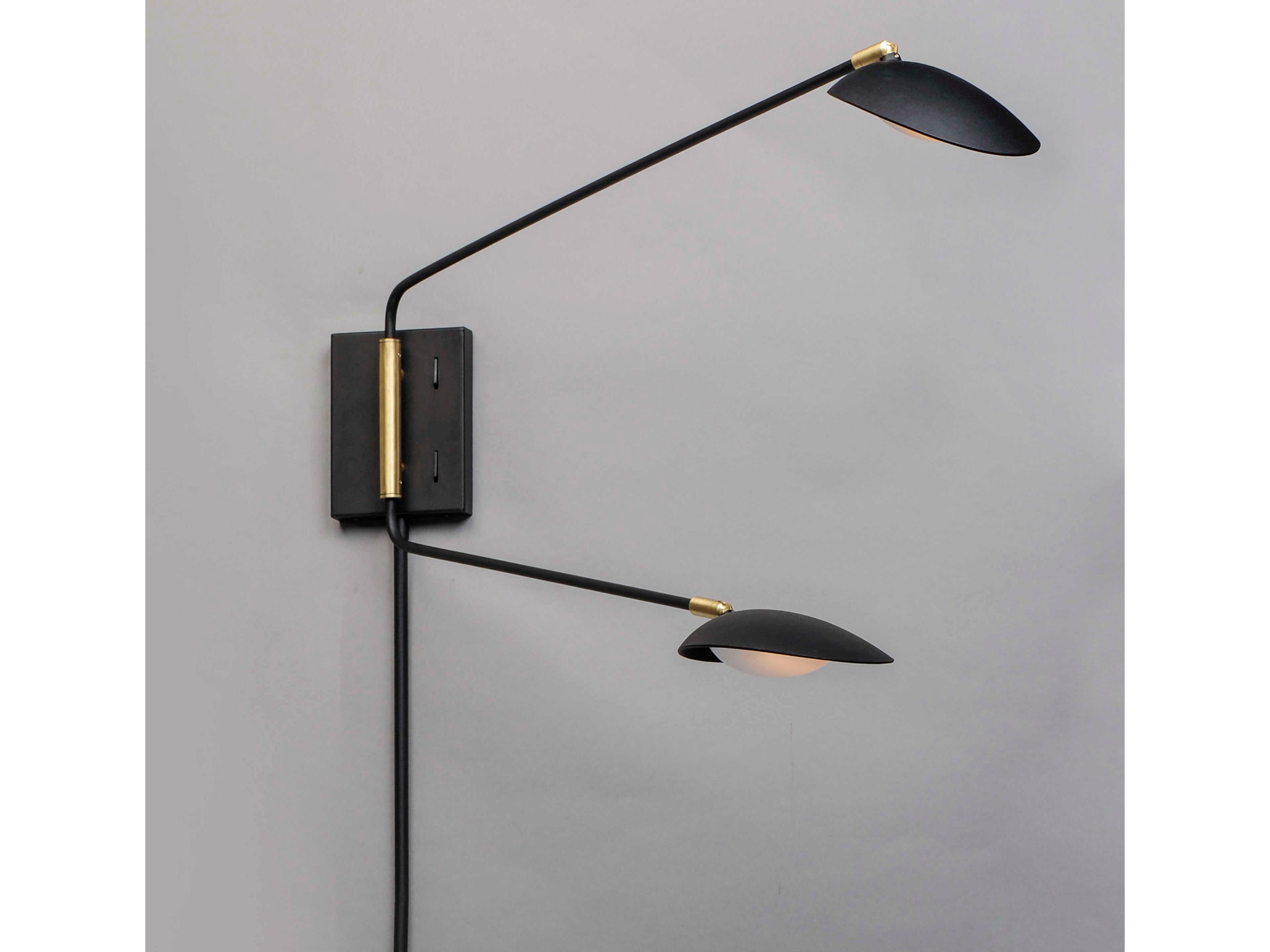 Maxim Lighting Scan 2-Light Black Satin Brass LED Wall Sconce
