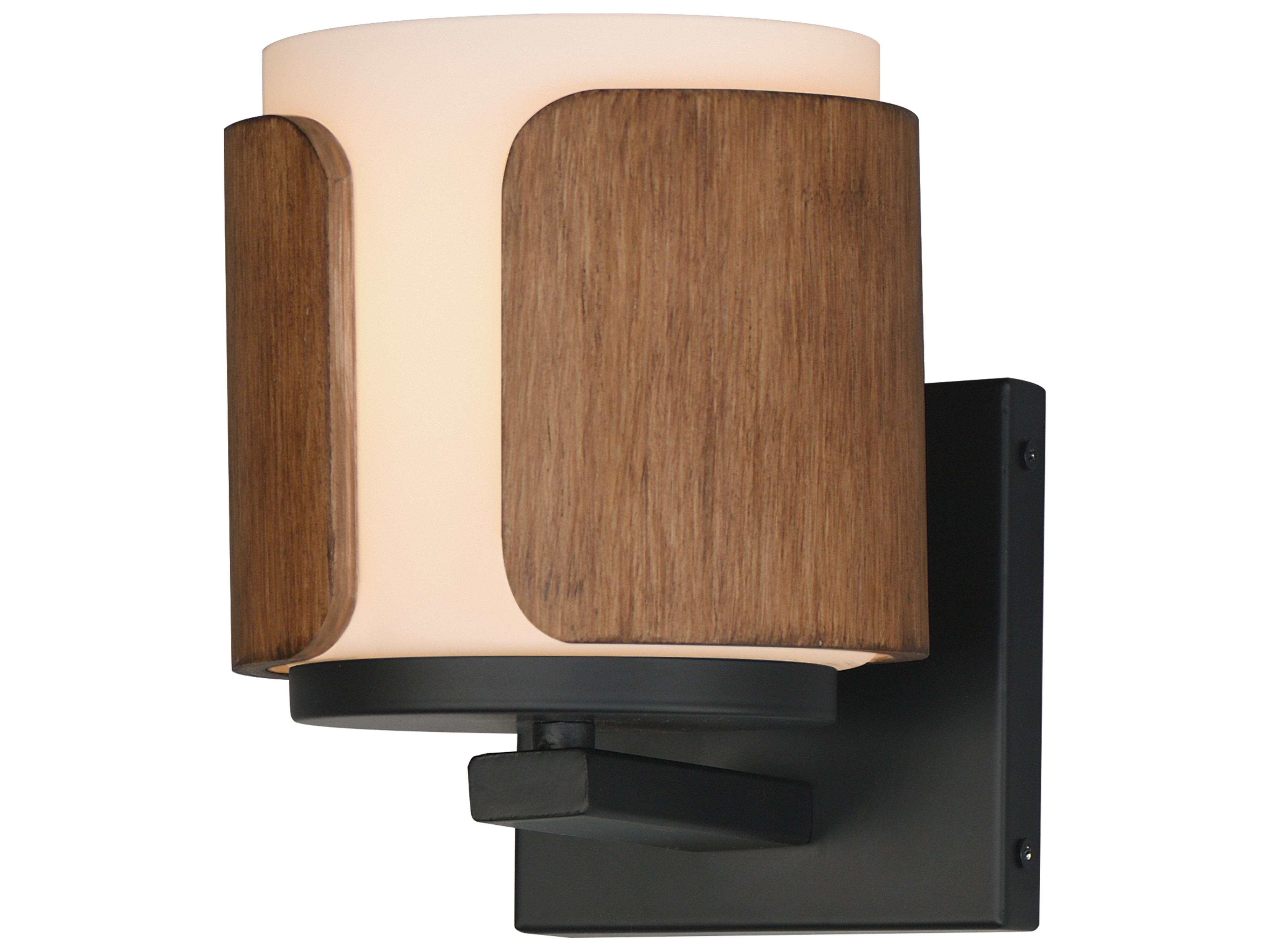 Draughtsman 1-Light Walnut Black Wall Sconce