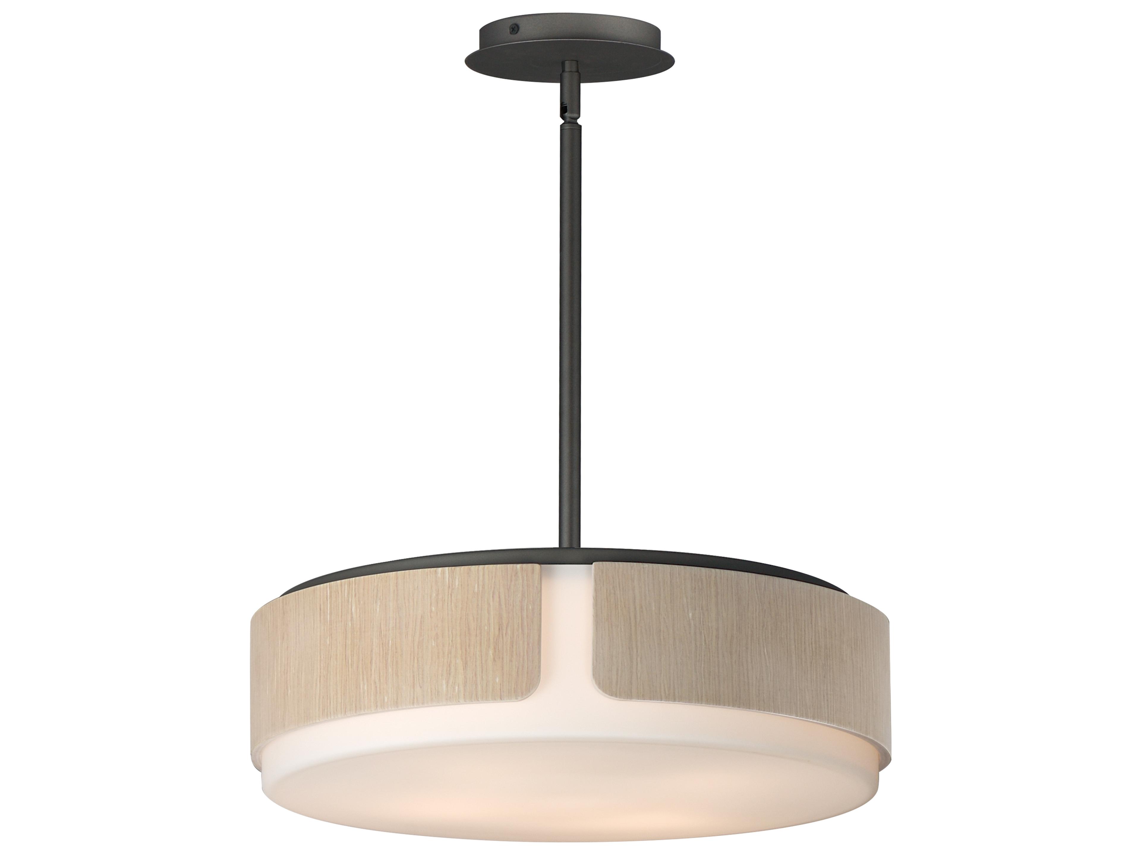 Draughtsman 4-Light Natural Wood Charcoal Black Pendant
