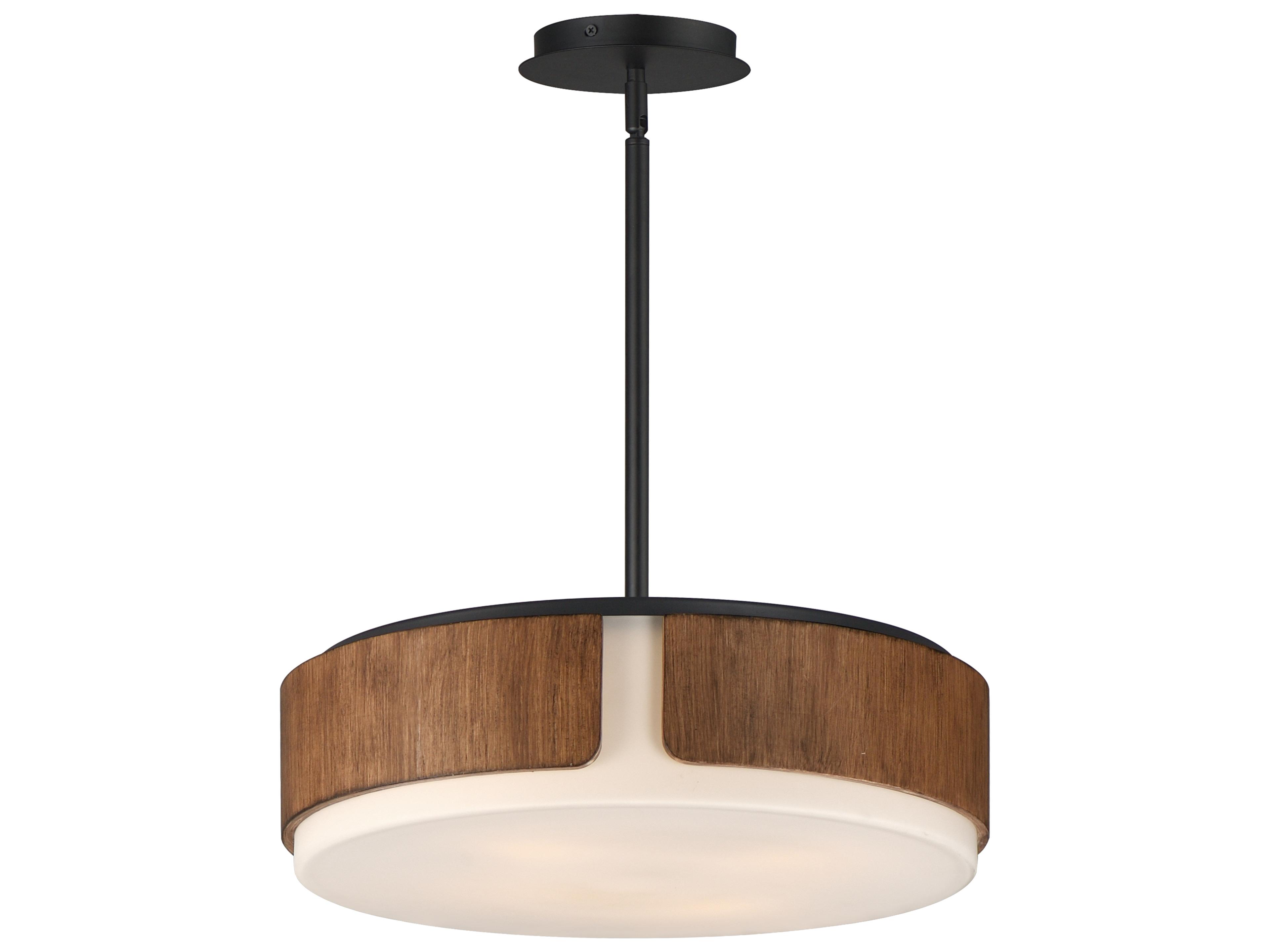 Draughtsman 4-Light Walnut Black Pendant