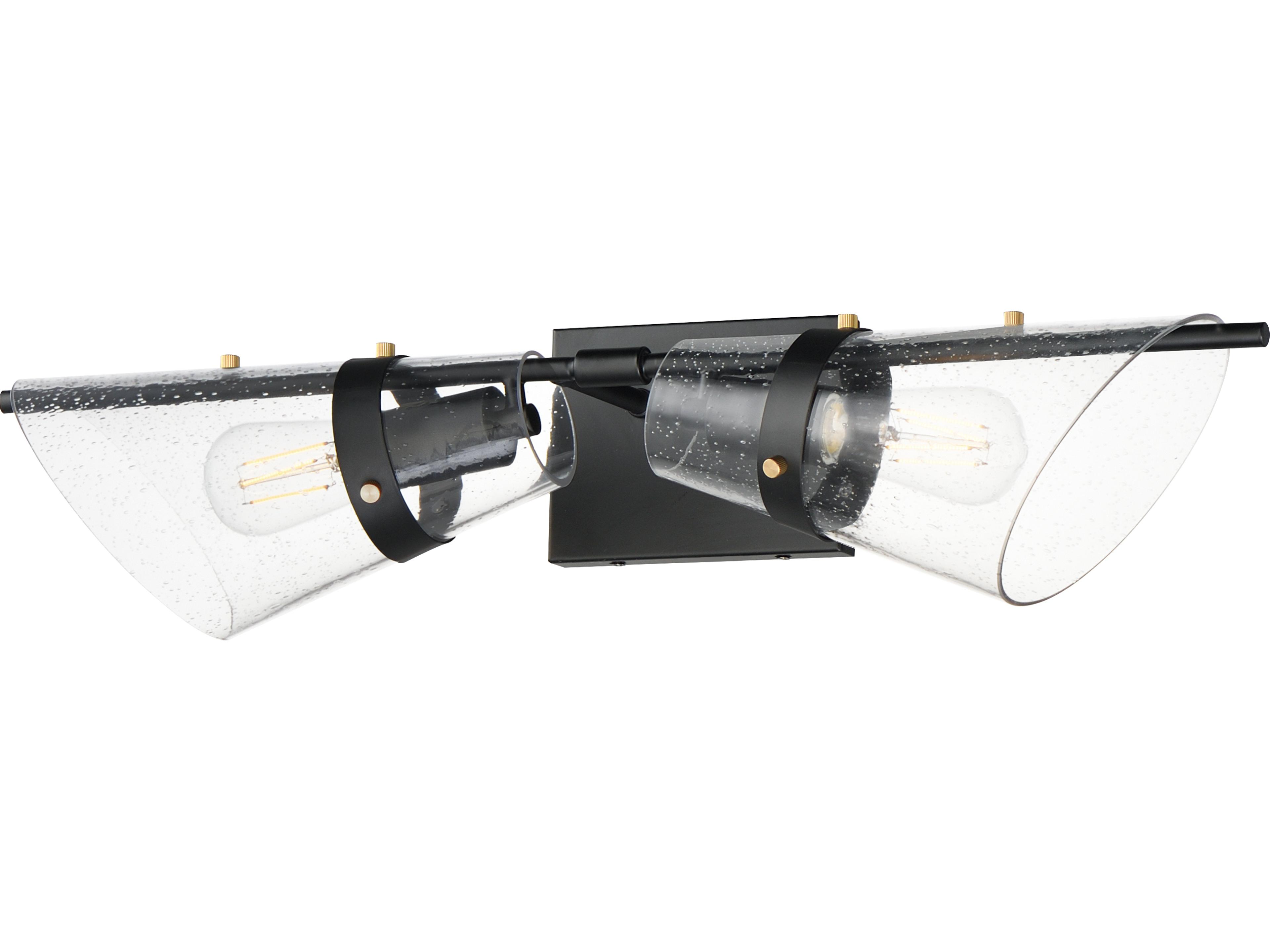 Finch 2-Light Dark Bronze Antique Brass Black Vanity Light