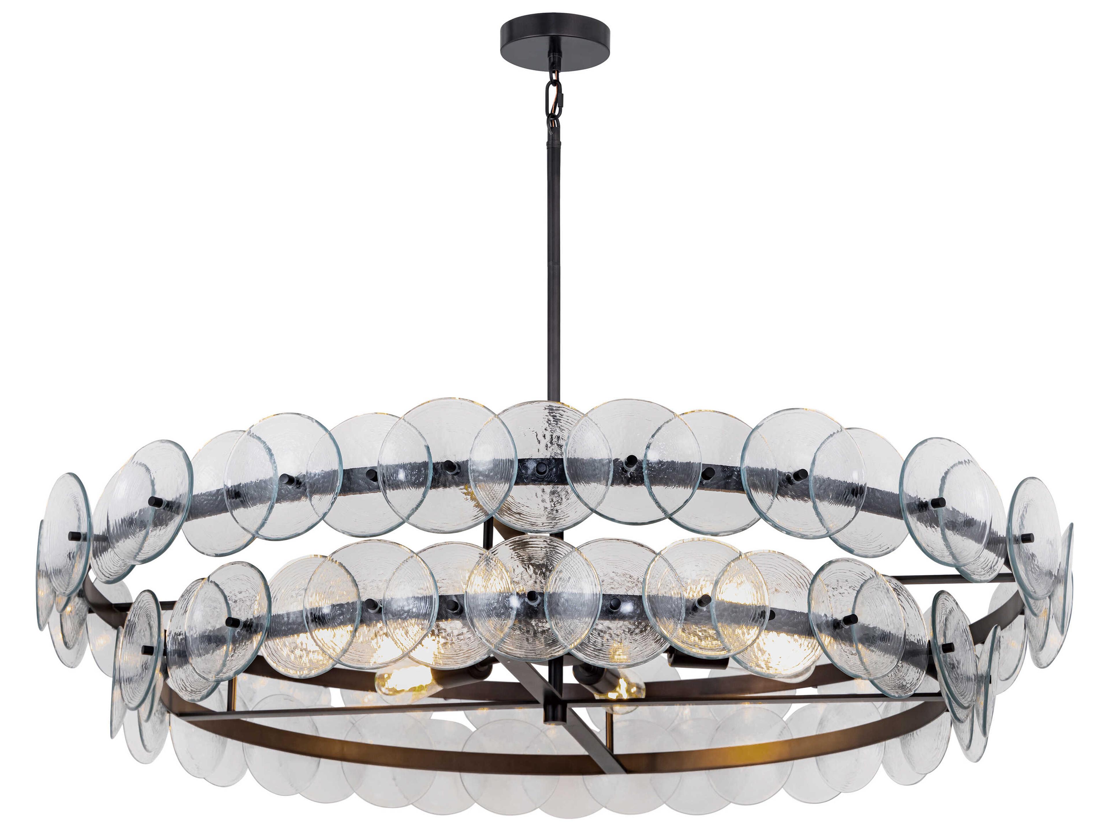 Loren 8-Light Gunmetal Clear Round Chandelier