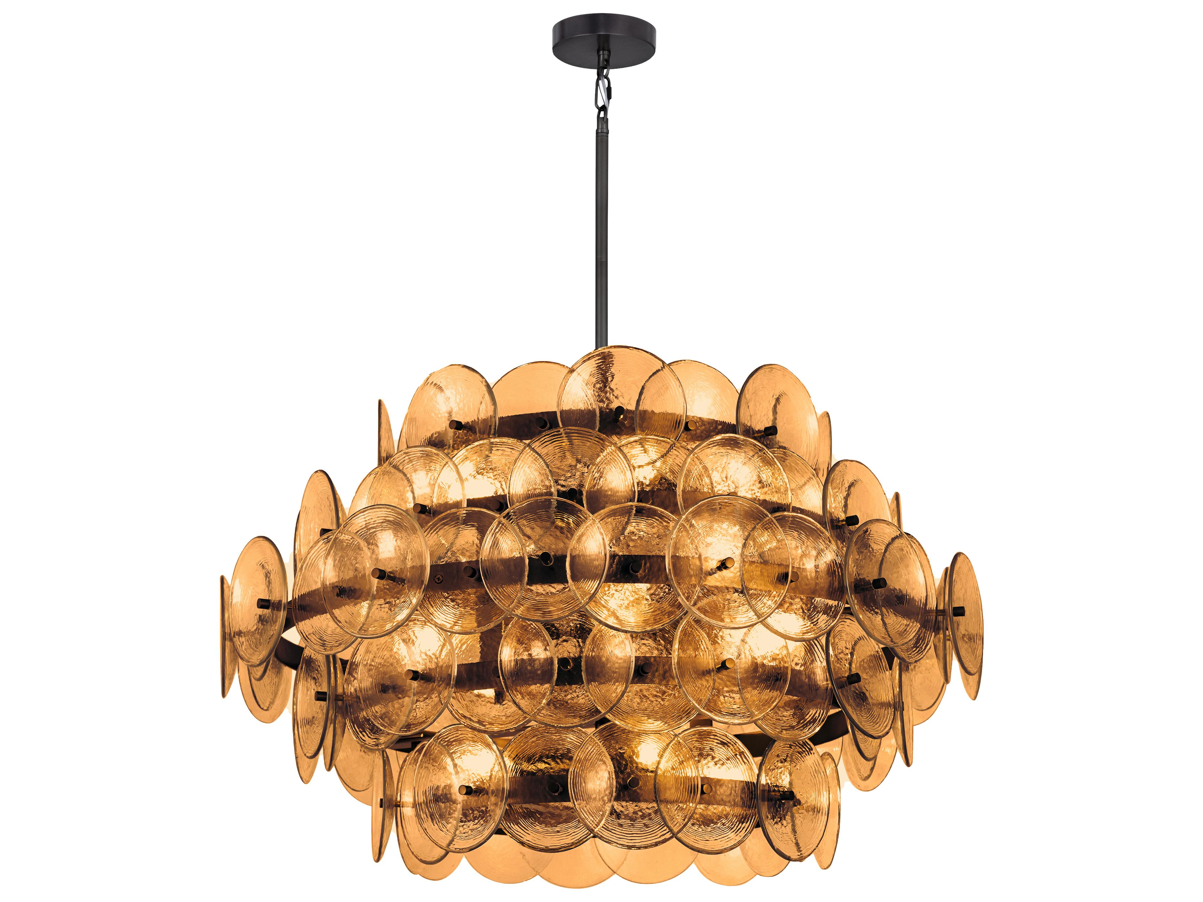 Loren 12- Light Gunmetal Bronze Tiered Chandelier