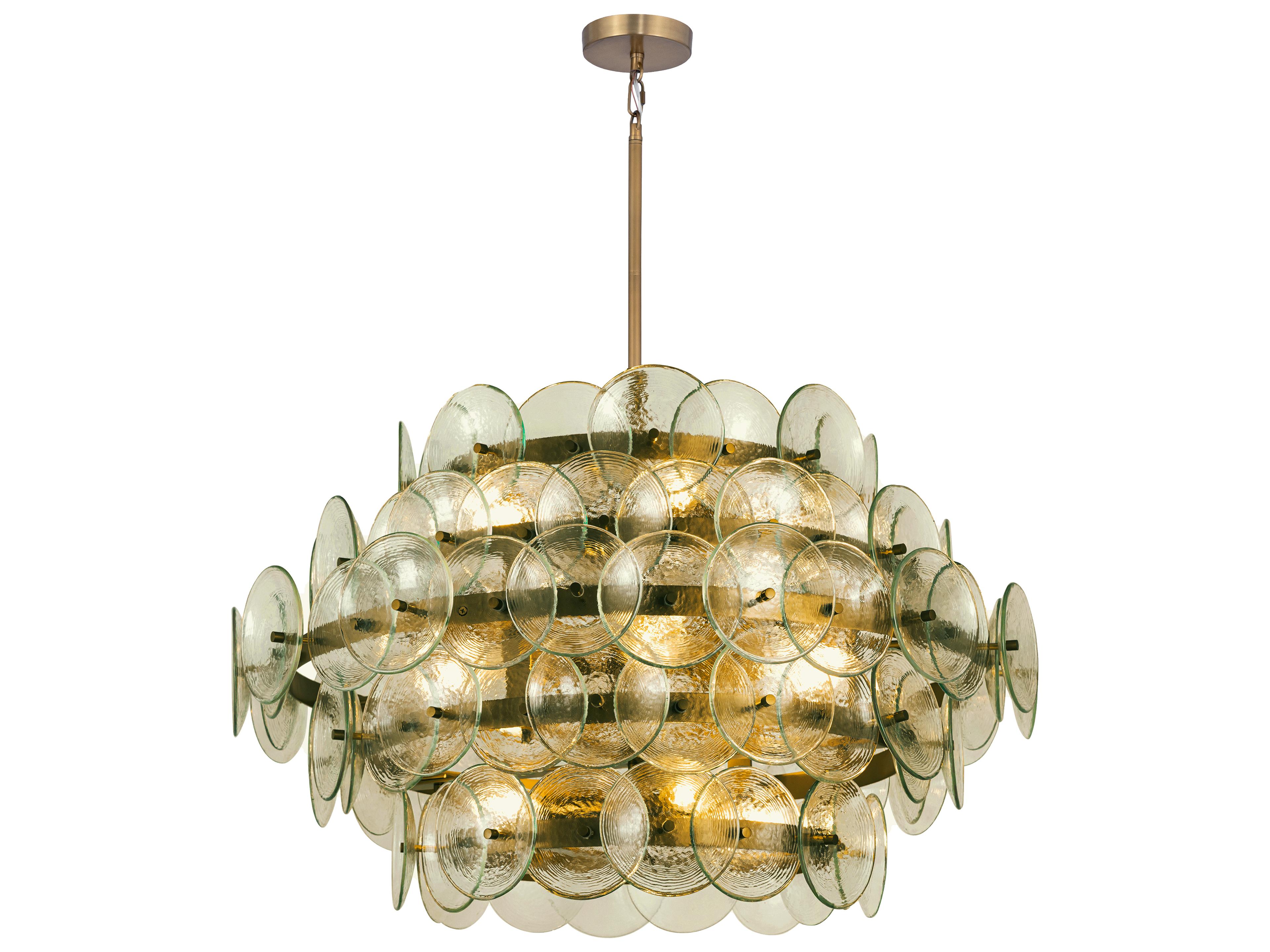 Loren 12- Light Weathered Brass Tiered Chandelier