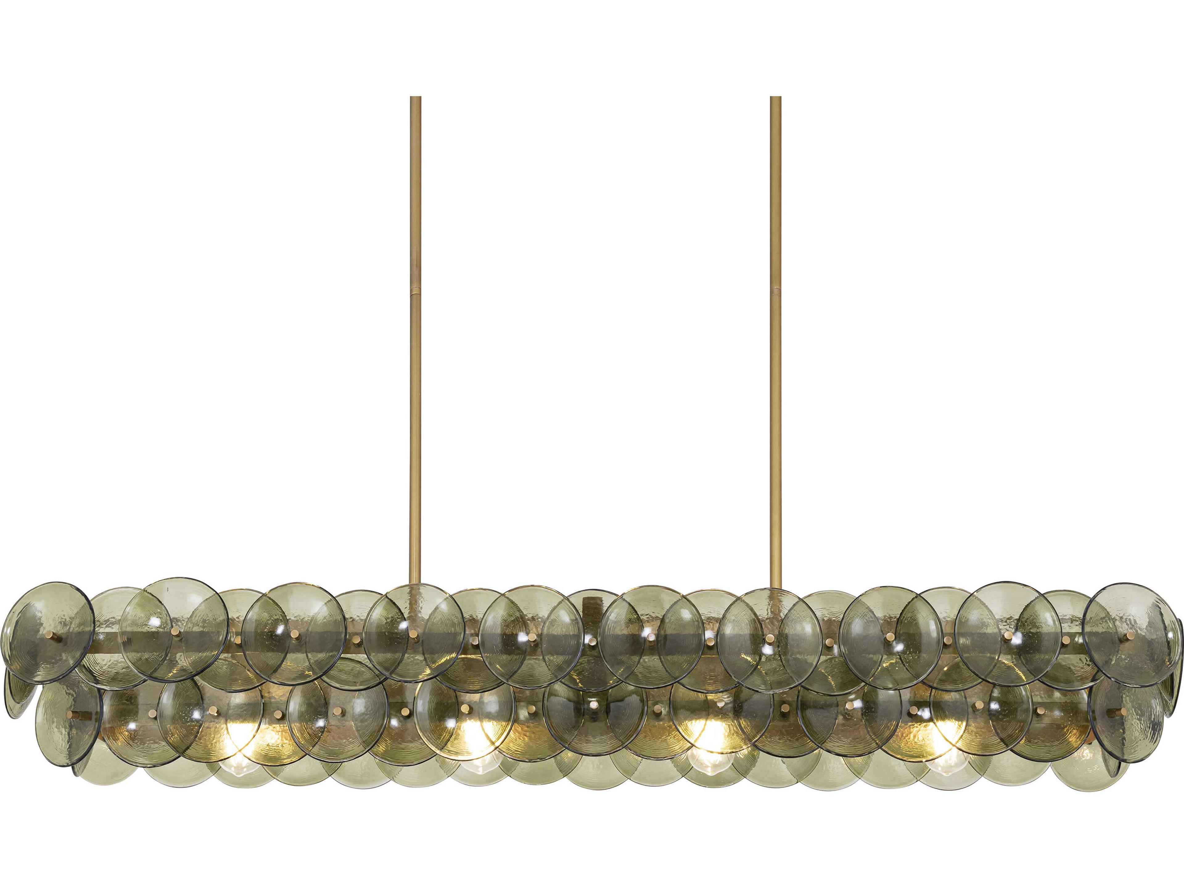 Maxim Lighting Loren 5-Light Weathered Brass Green Linear Island Pendant