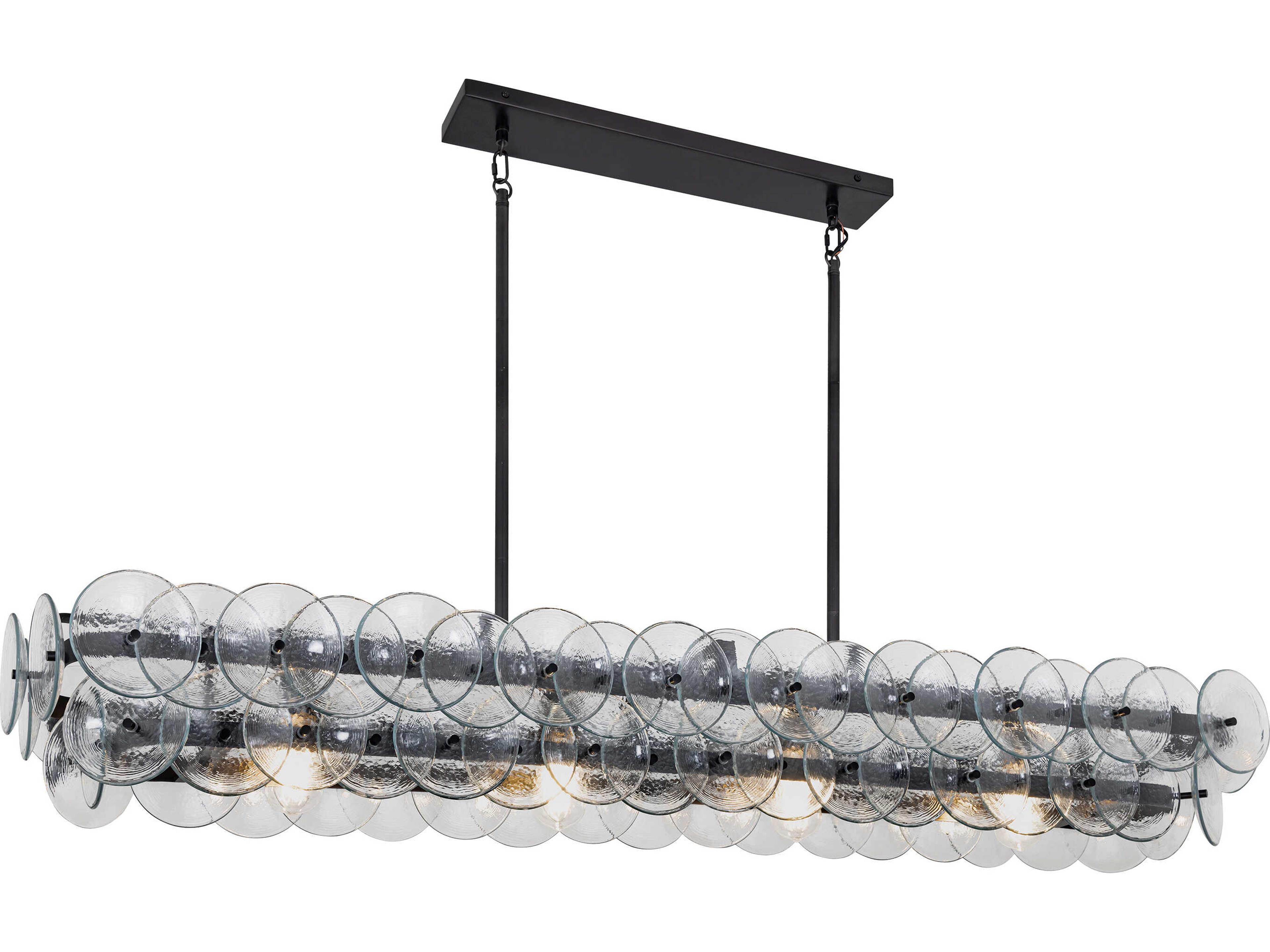 Loren 5-Light Gunmetal Clear Linear Island Pendant