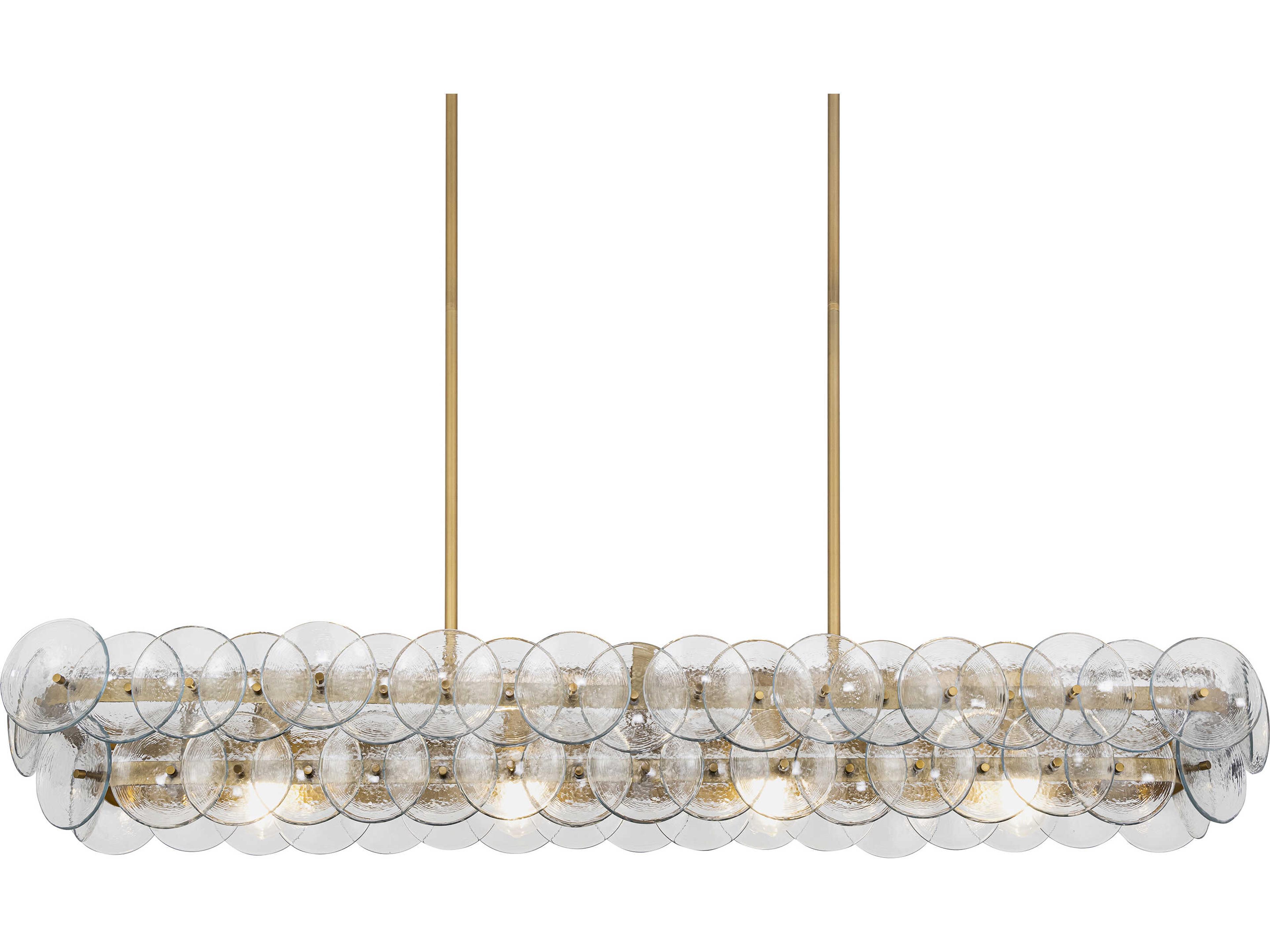 Maxim Lighting Loren 5-Light Weathered Brass Clear Linear Island Pendant