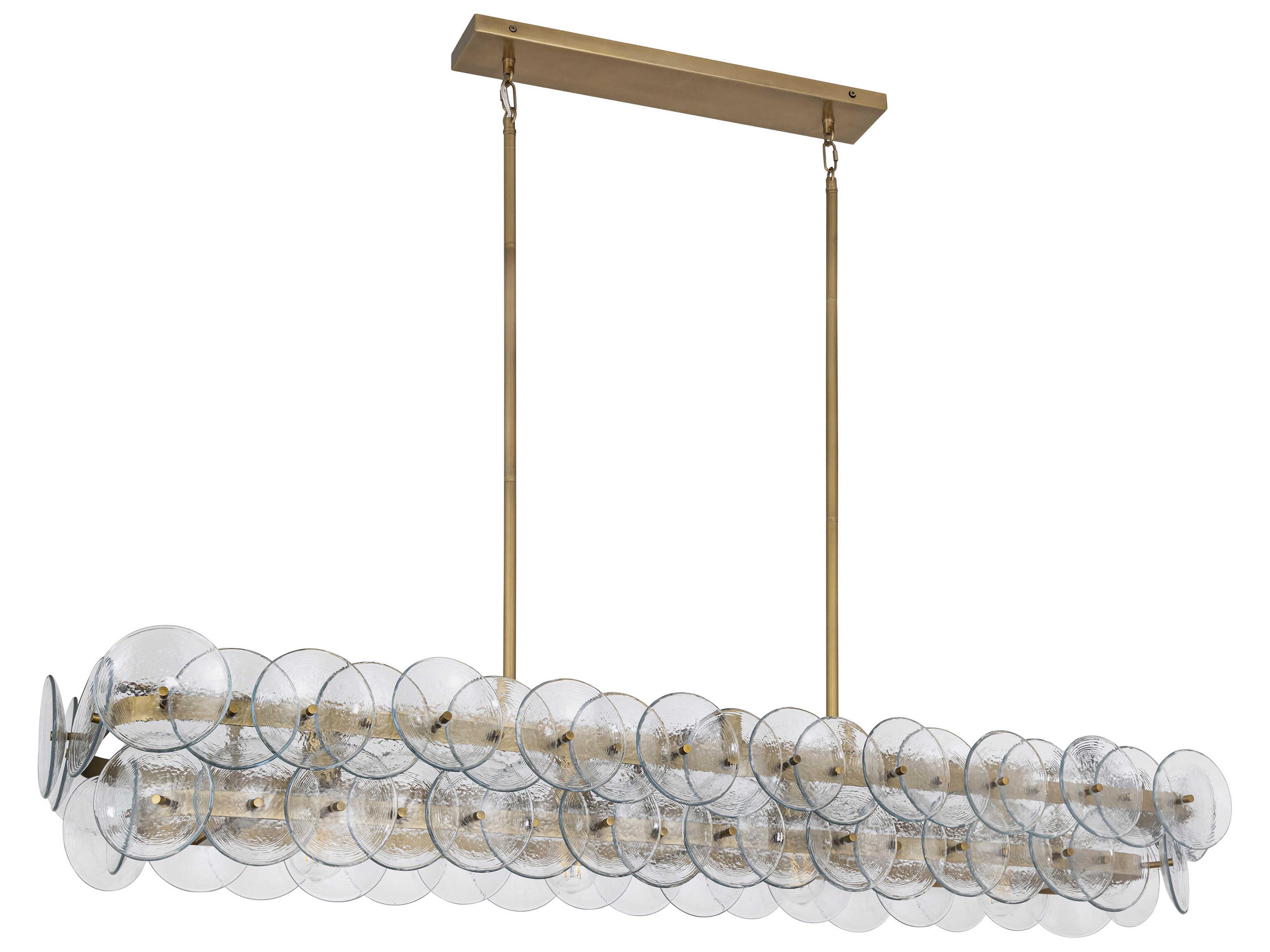 Maxim Lighting Loren 5-Light Weathered Brass Clear Linear Island Pendant