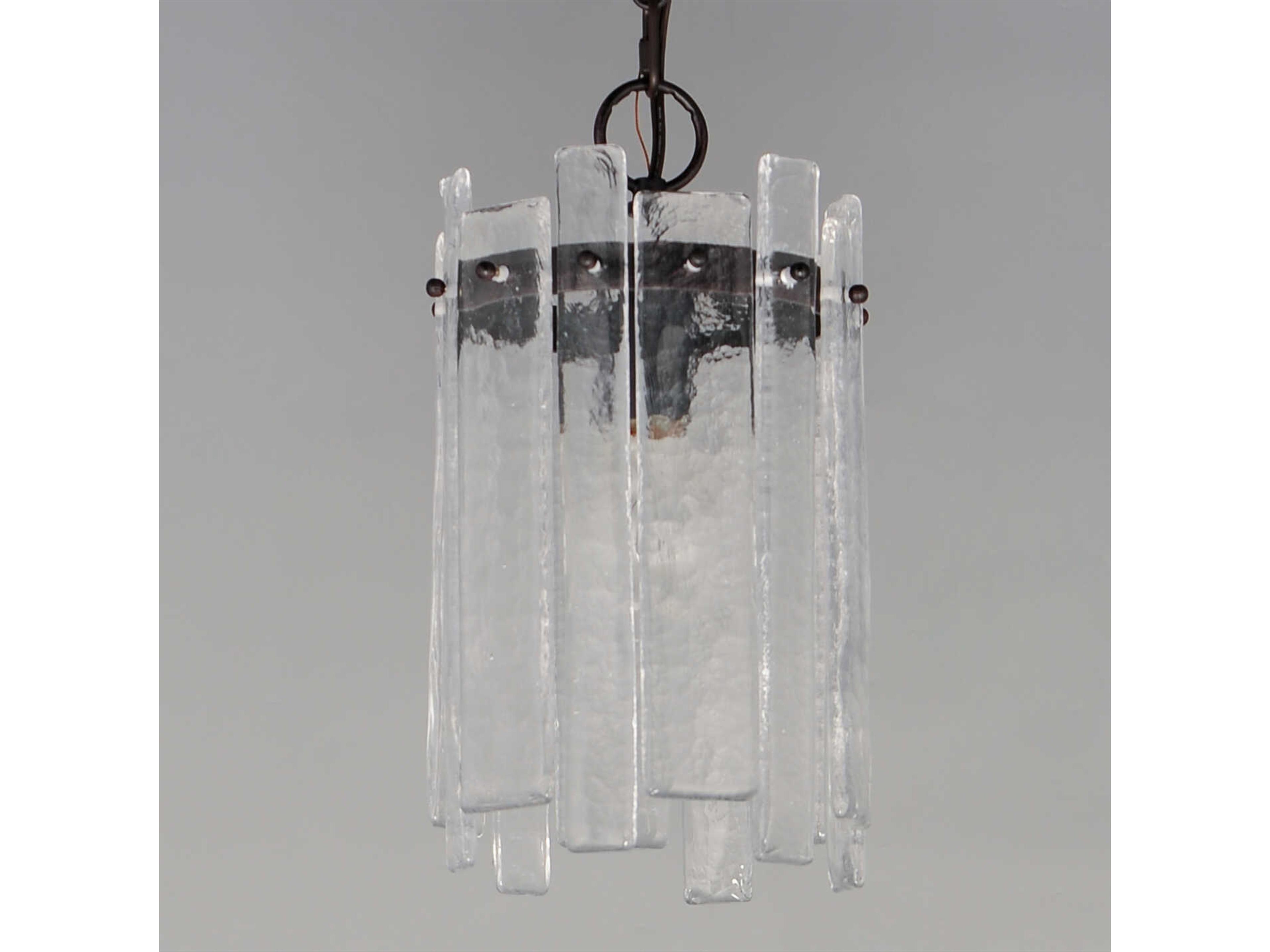 Maxim Lighting Warren 1-Light Dark Bronze Clear Glass Cylinder Mini Pendant