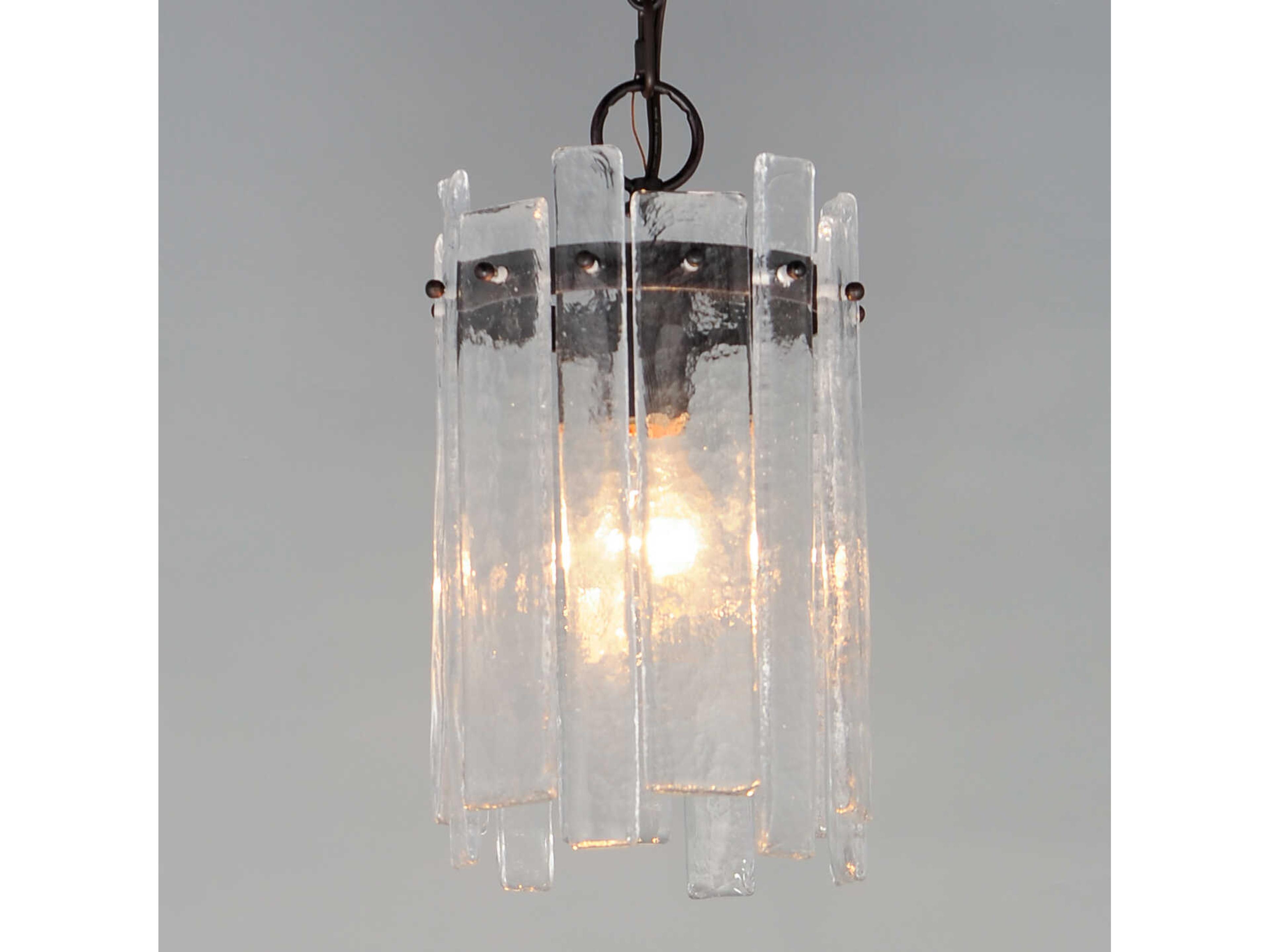 Maxim Lighting Warren 1-Light Dark Bronze Clear Glass Cylinder Mini Pendant