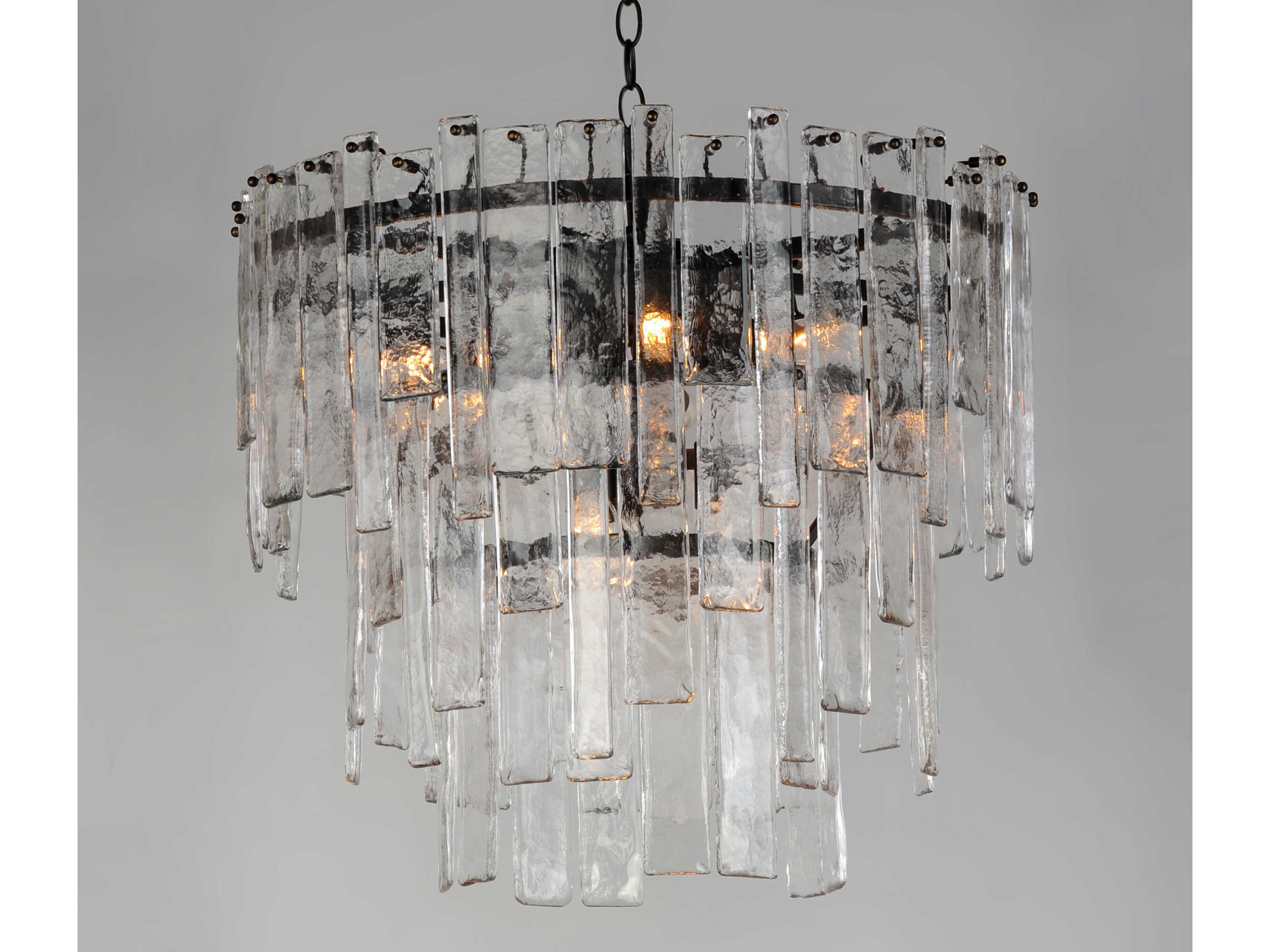Maxim Lighting Warren 9-Light Dark Bronze Clear Glass Tiered Chandelier