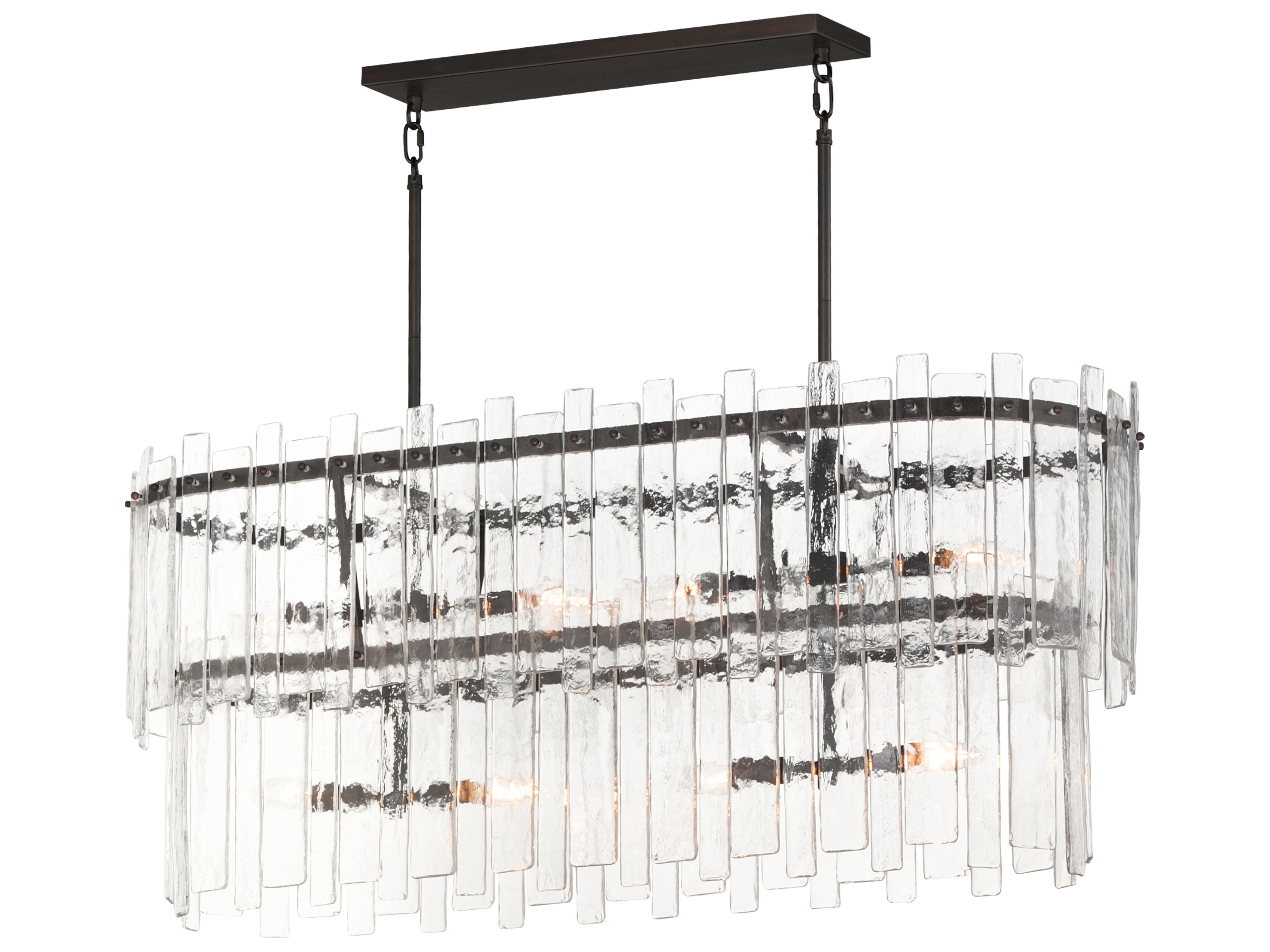 Warren 8-Light Dark Bronze Tiered Island Pendant