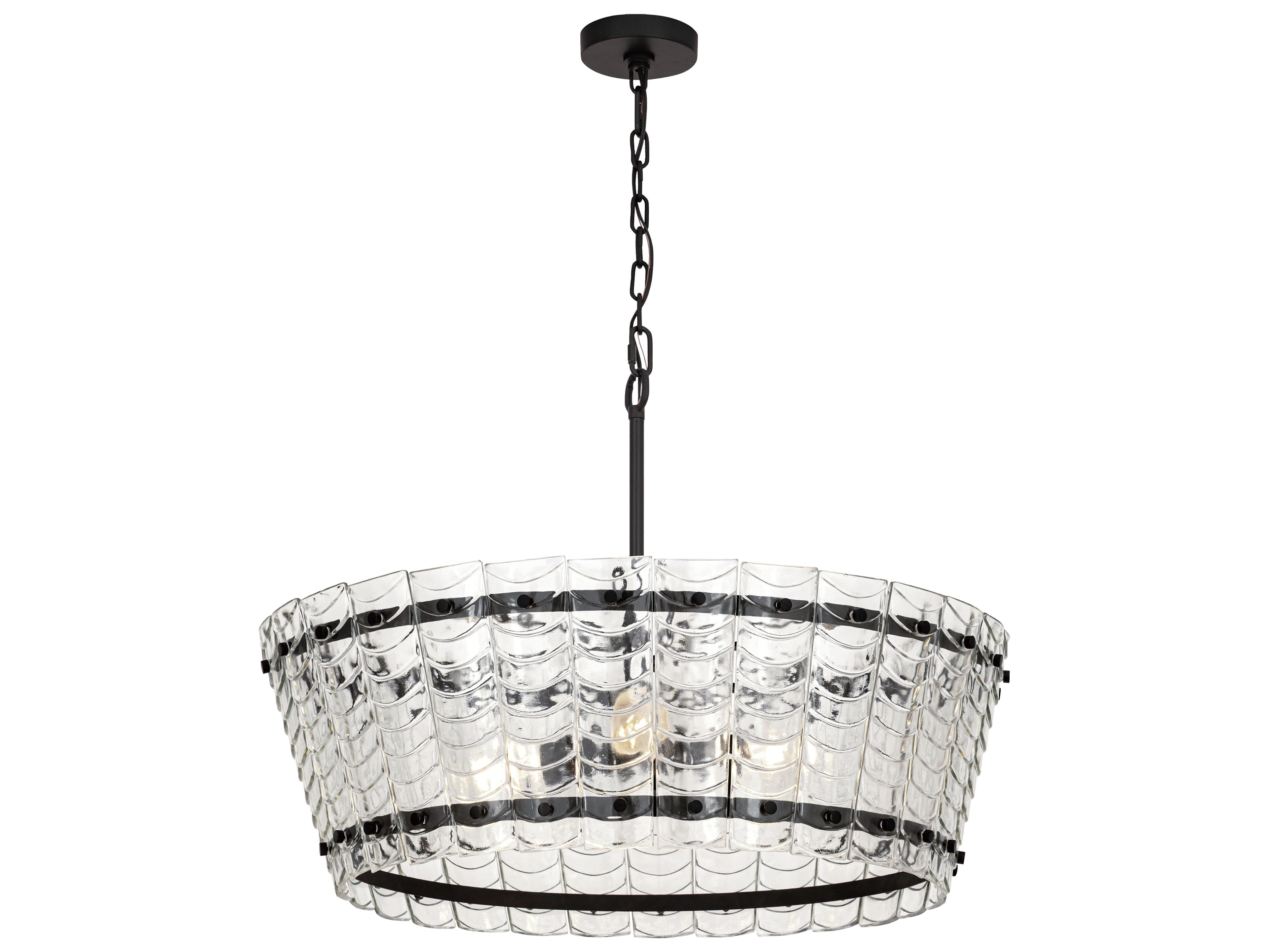 Ruche 4- Light Bronze Black Drum Chandelier