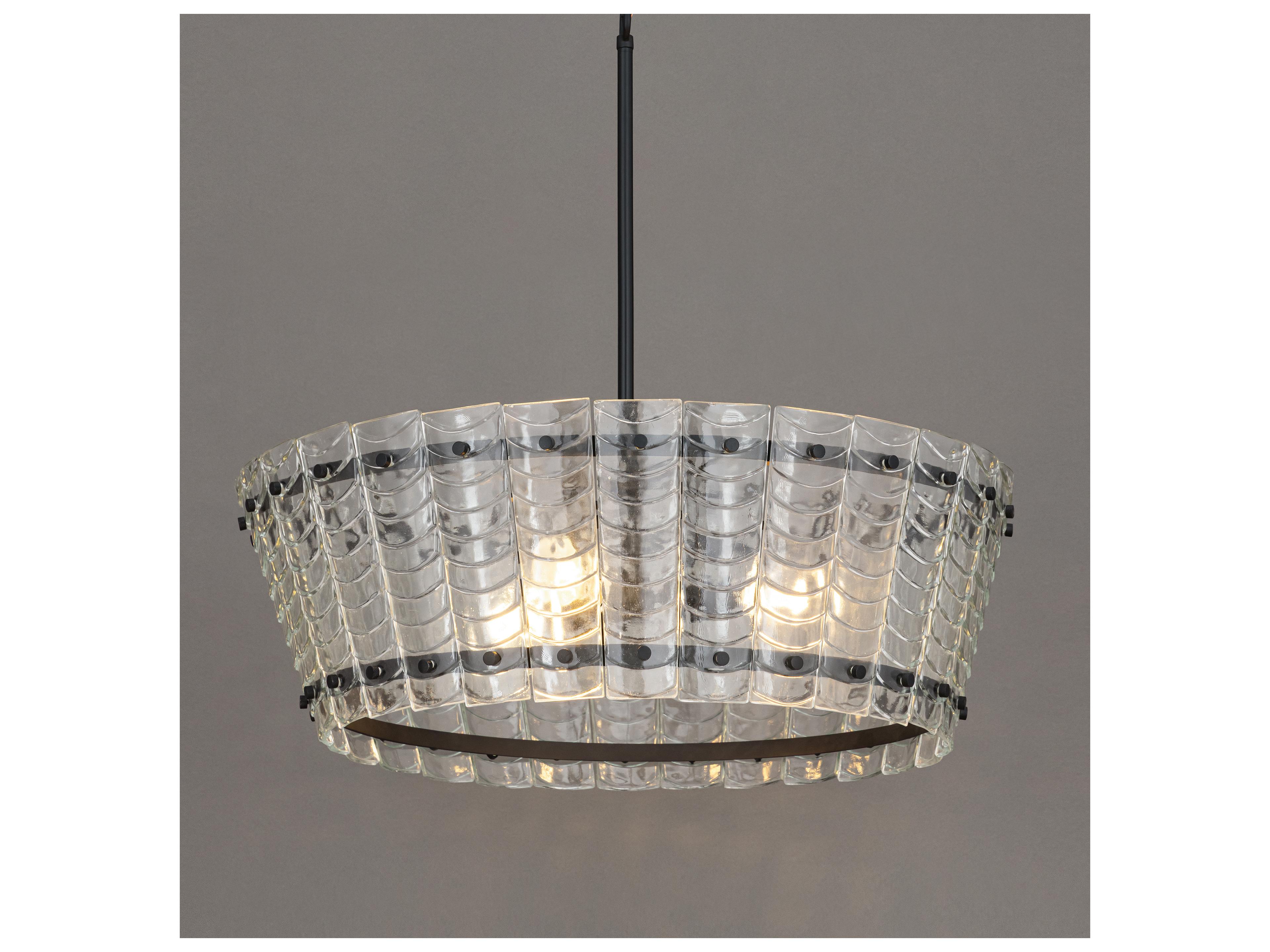 Maxim Lighting Ruche 4- Light Bronze Black Drum Chandelier