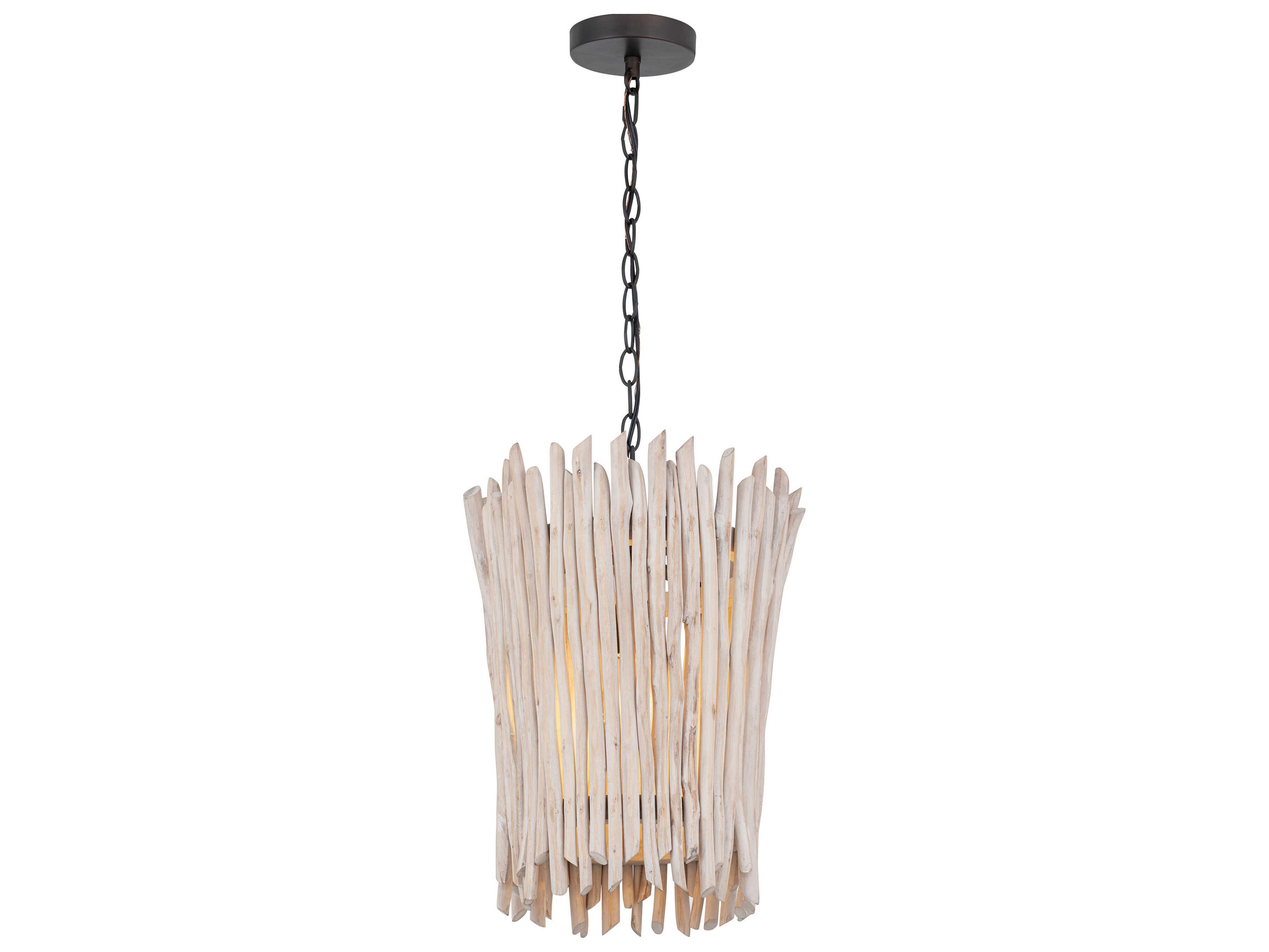 Baywood 1-Light Textured Bronze Cylinder Pendant