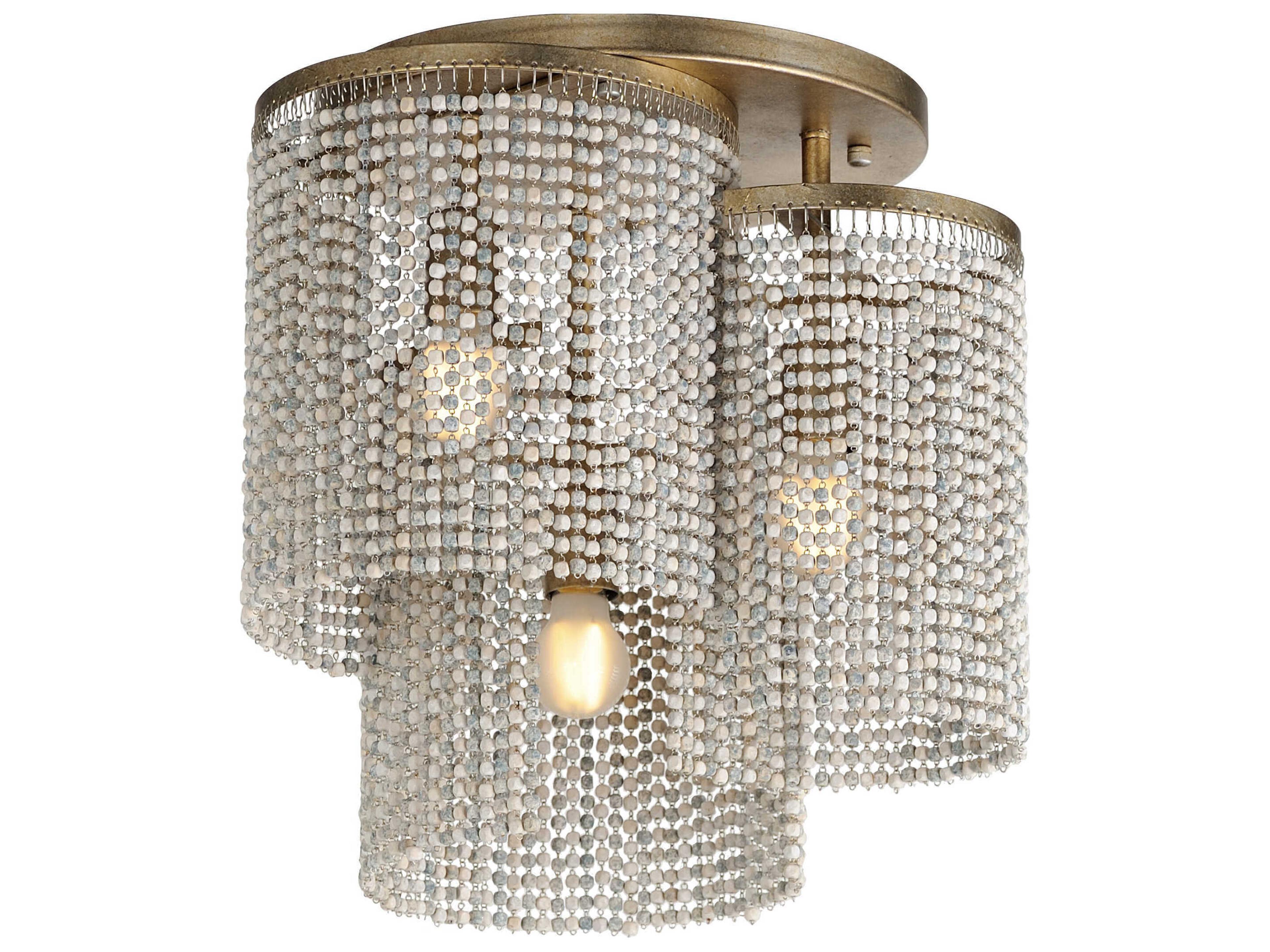 Fontaine 3-Light Golden Silver Flush Mount
