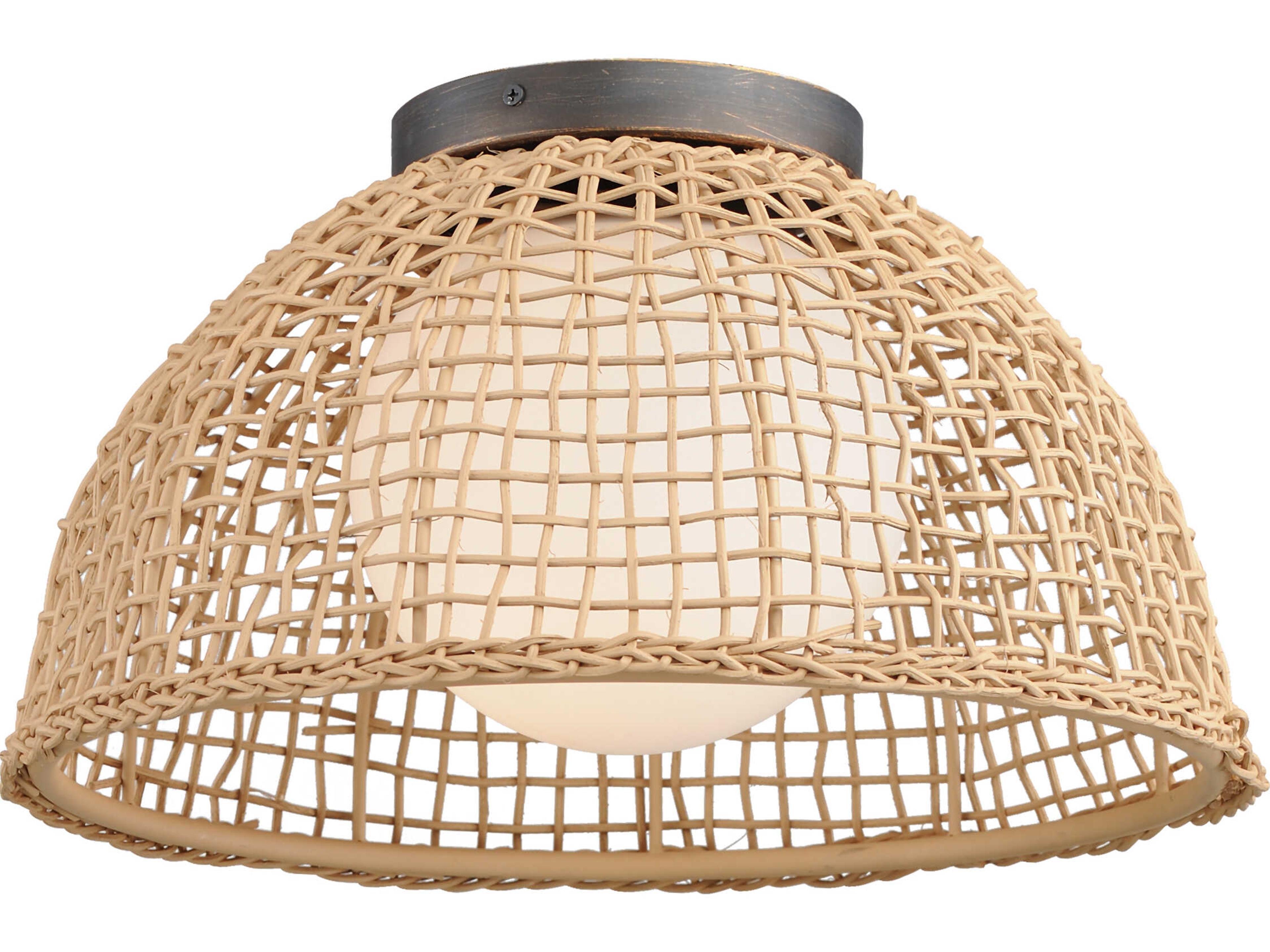 Cestino 1-Light Antique Bronze Dome Globe Semi Flush Mount