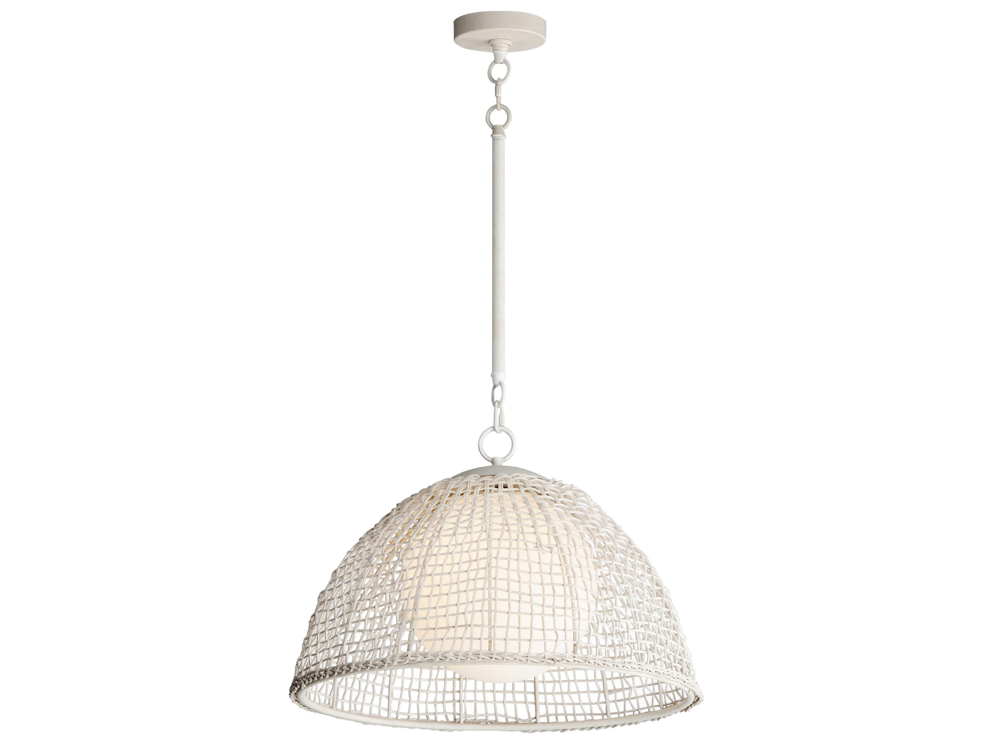 Cestino 1-Light Weathered White Dome Globe Pendant