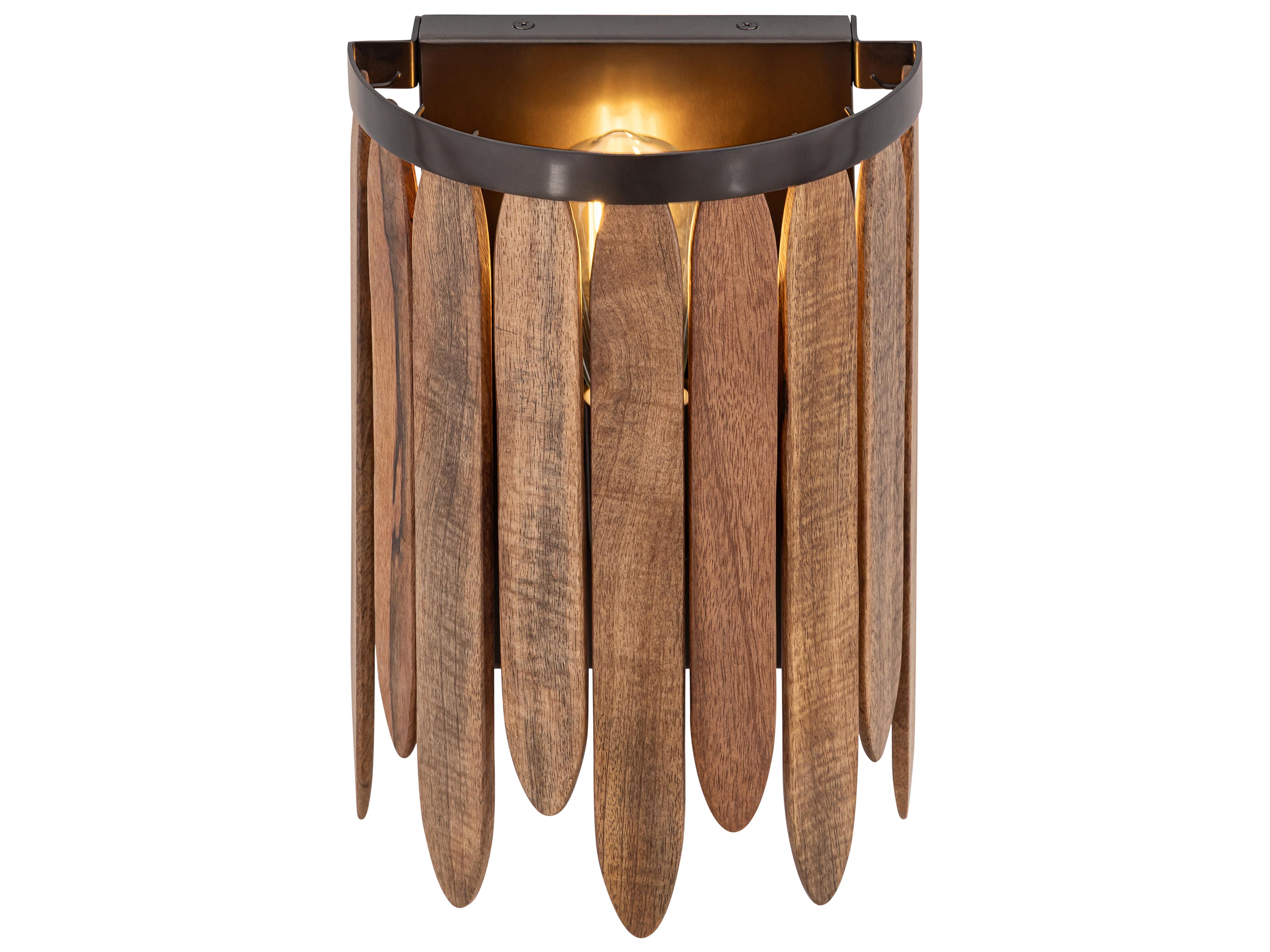 Maxim Lighting Marimba 1- Light Walnut Wood Wall Sconce