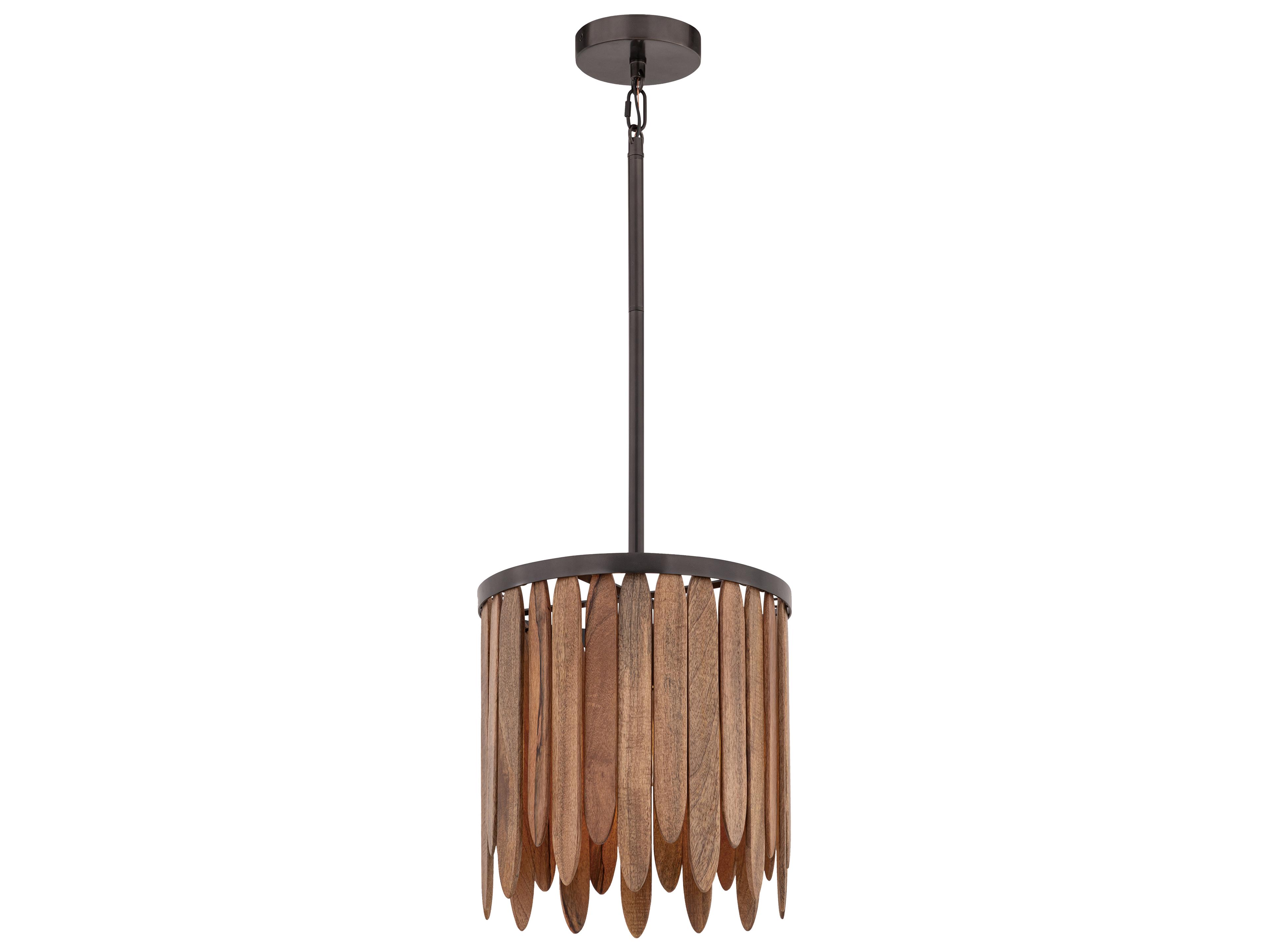 Marimba 1- Light Walnut Brown Drum Chandelier