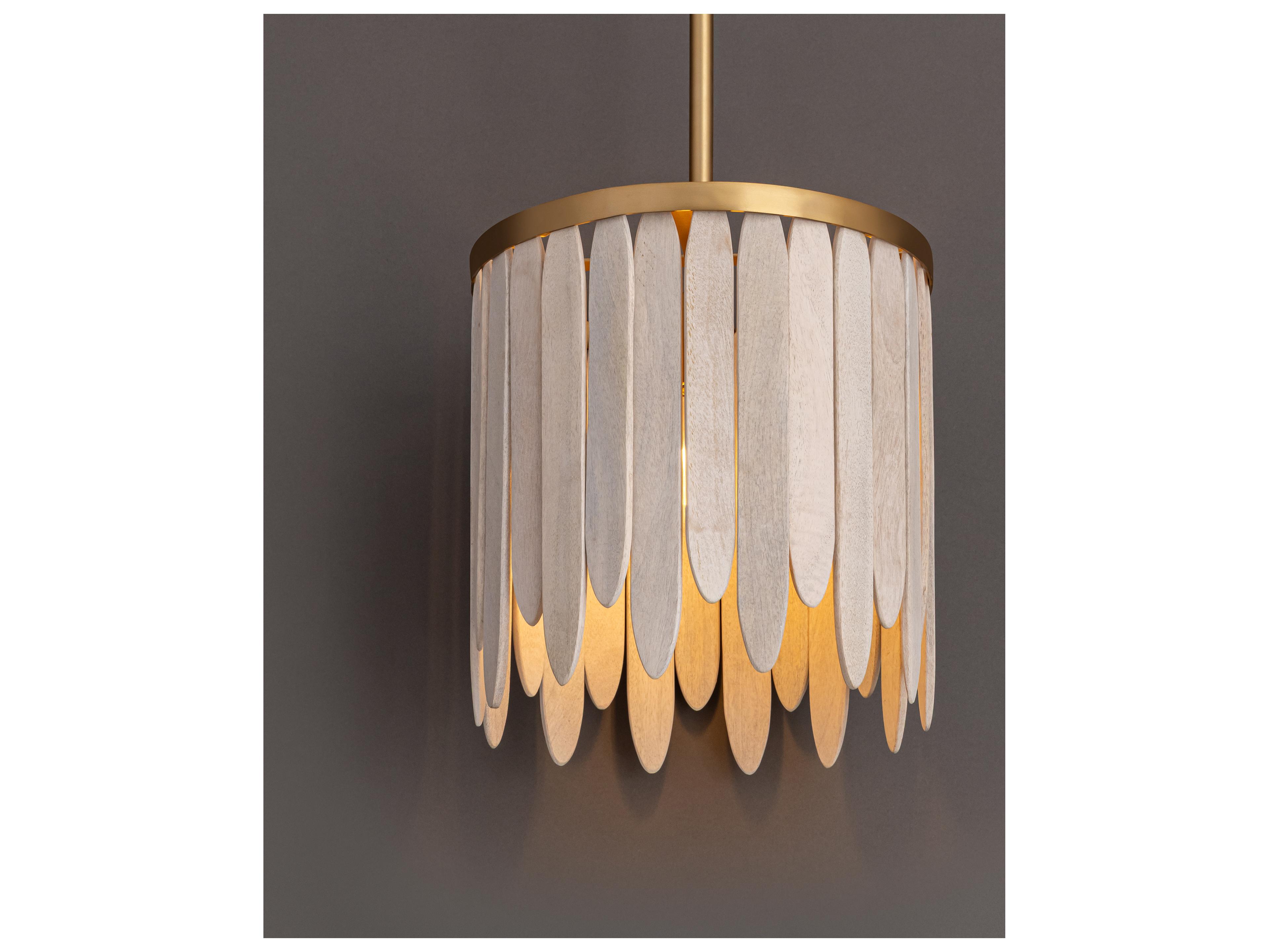 Maxim Lighting Marimba 1- Light Weathered White Drum Chandelier