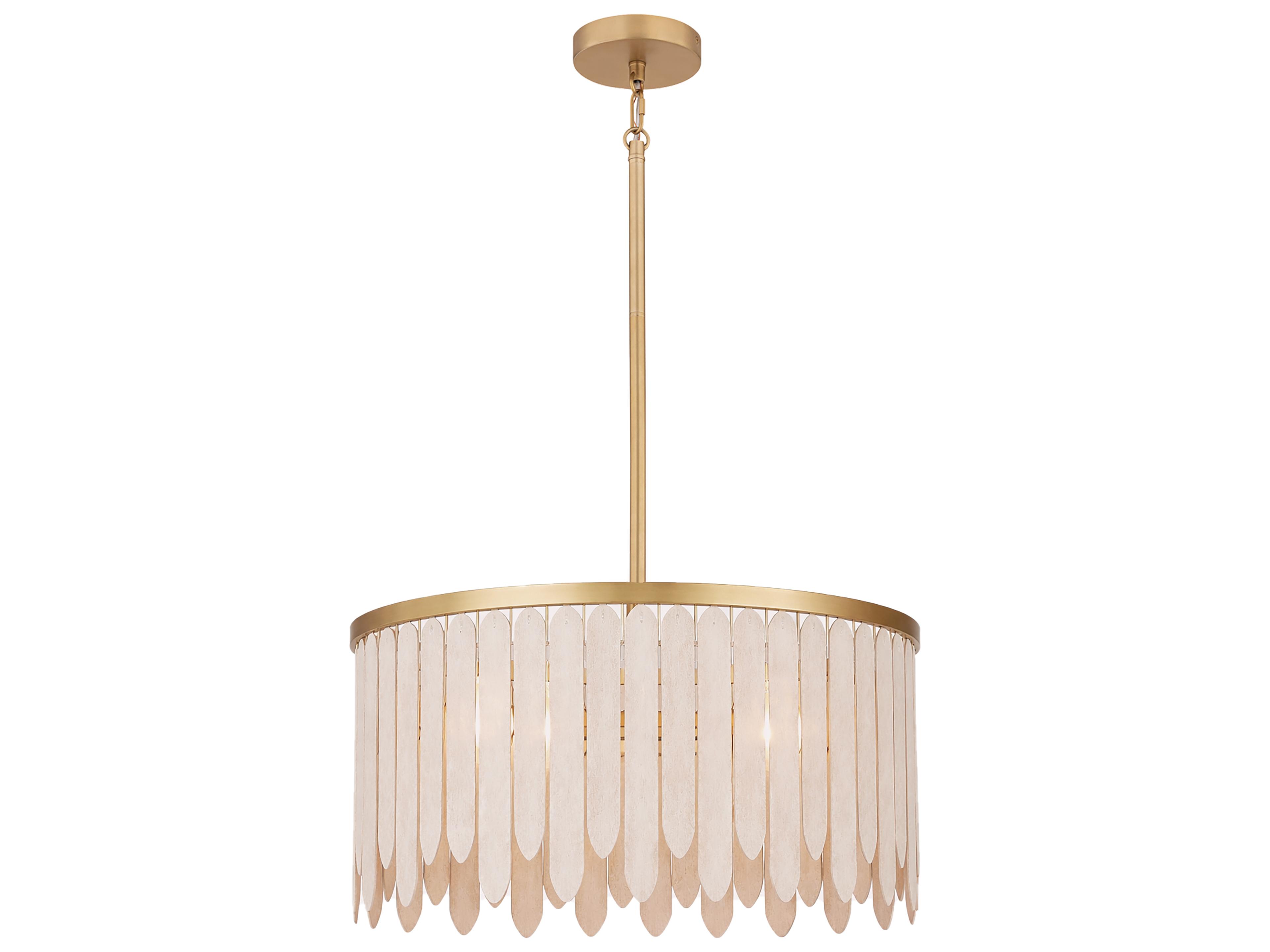 Marimba 4- Light Weathered White Drum Chandelier