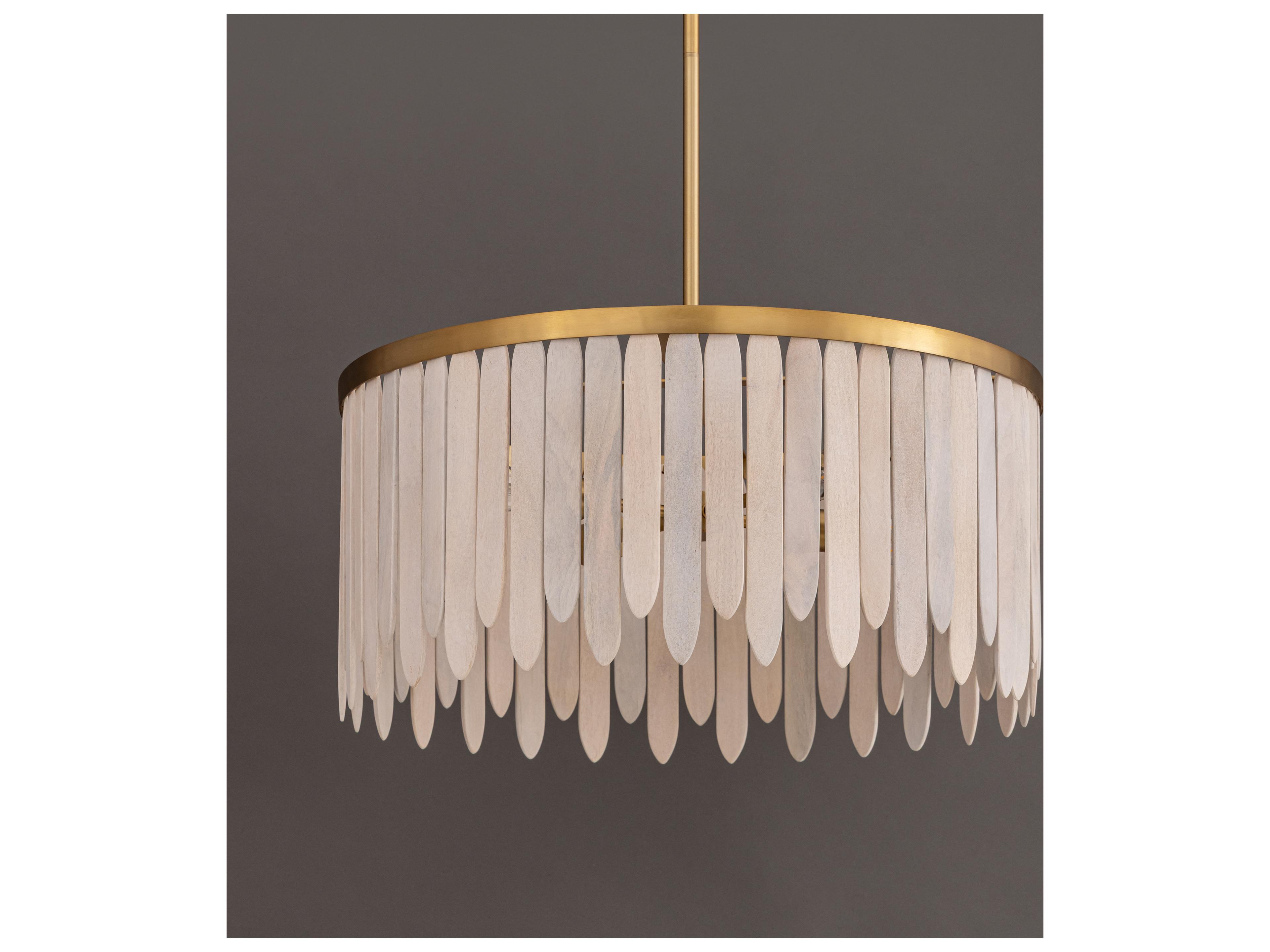 Maxim Lighting Marimba 4- Light Weathered White Drum Chandelier