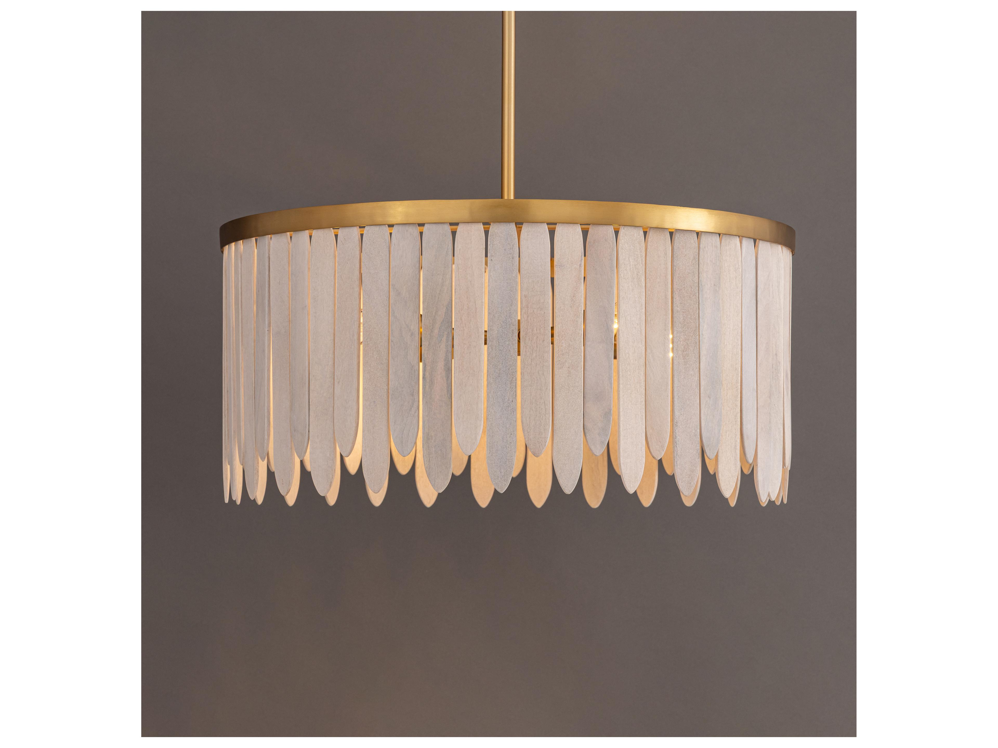 Maxim Lighting Marimba 4- Light Weathered White Drum Chandelier