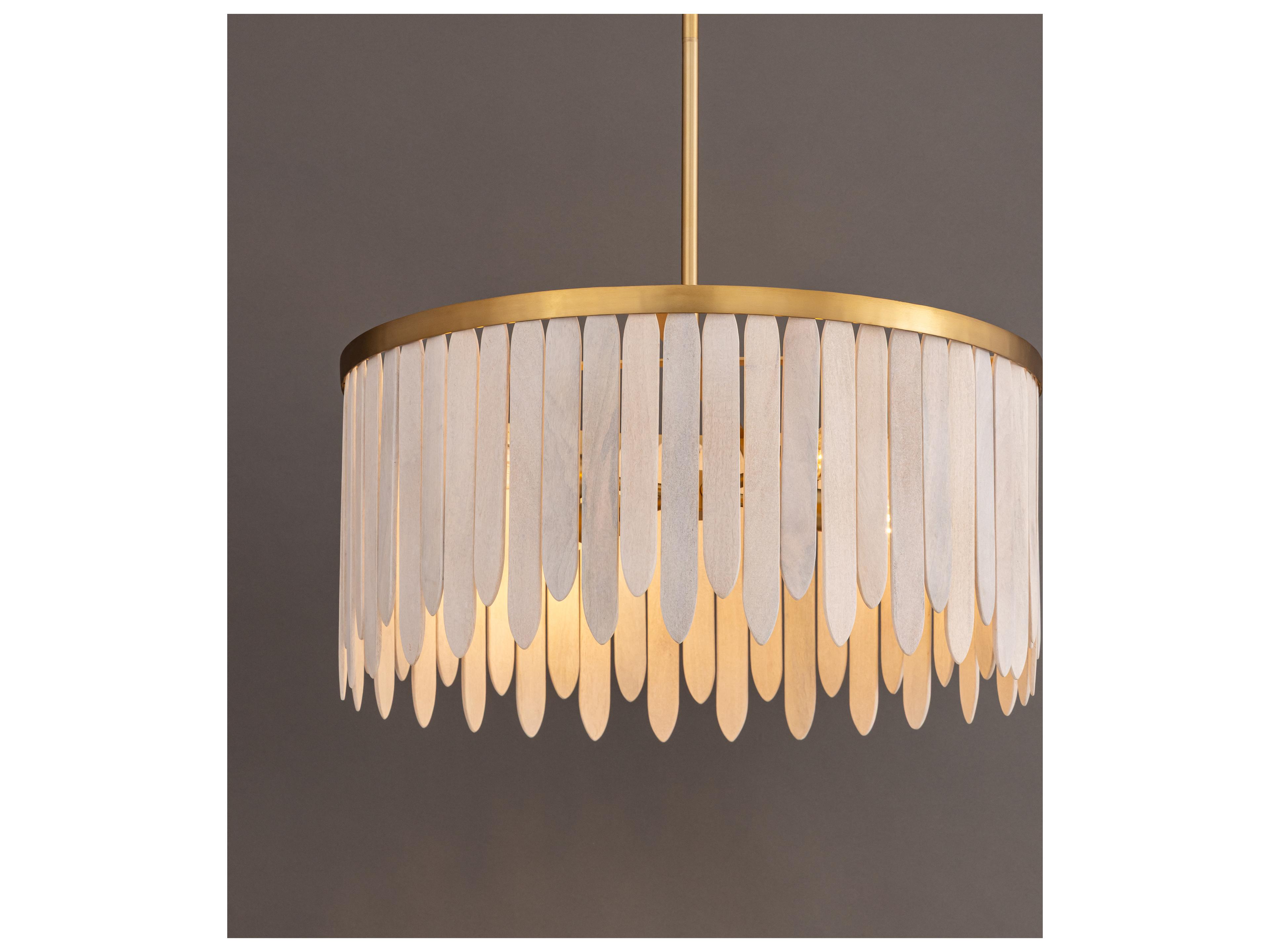 Maxim Lighting Marimba 4- Light Weathered White Drum Chandelier