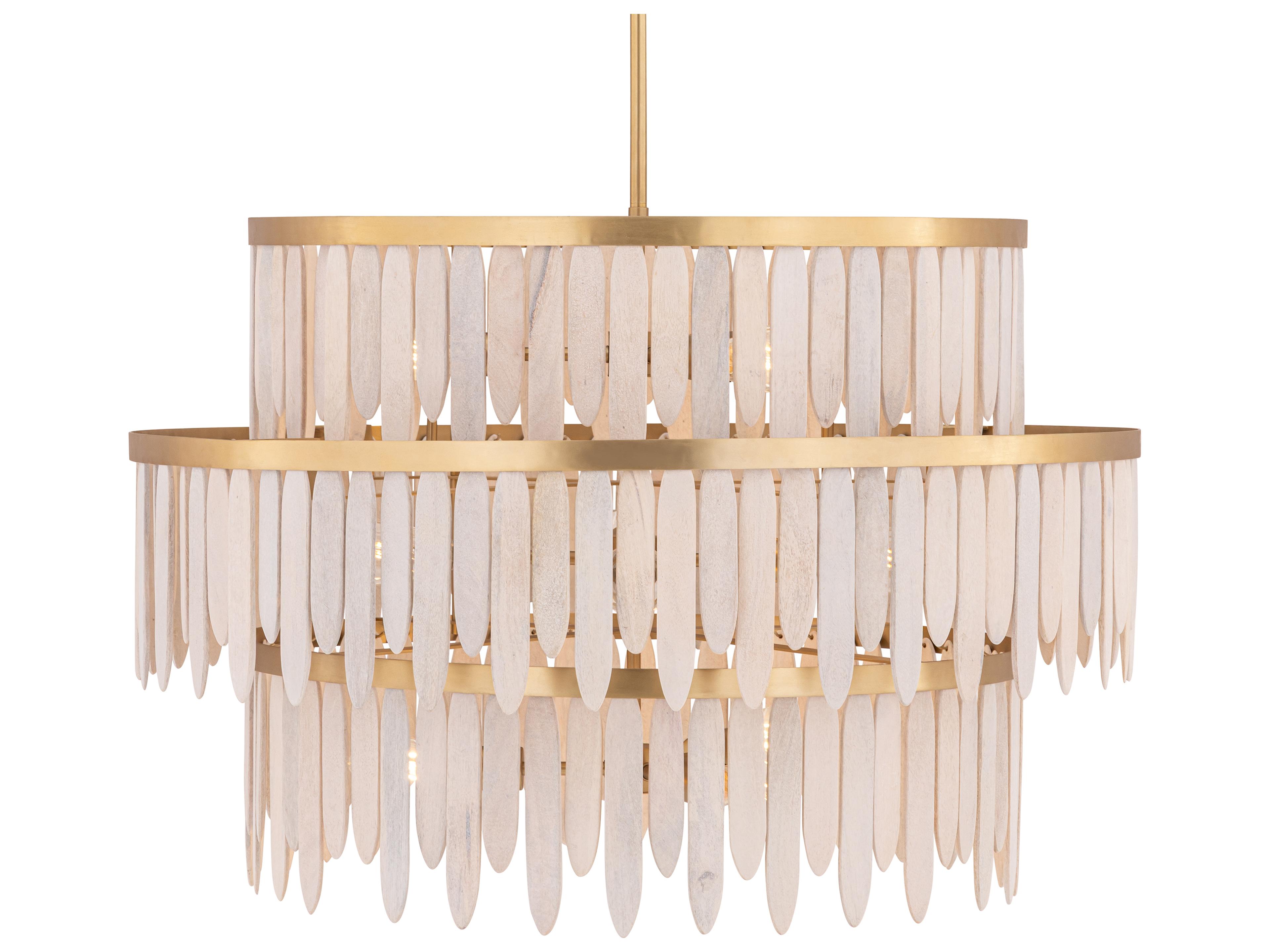 Maxim Lighting Marimba 10- Light Weathered White Gold Tiered Geometric Chandelier