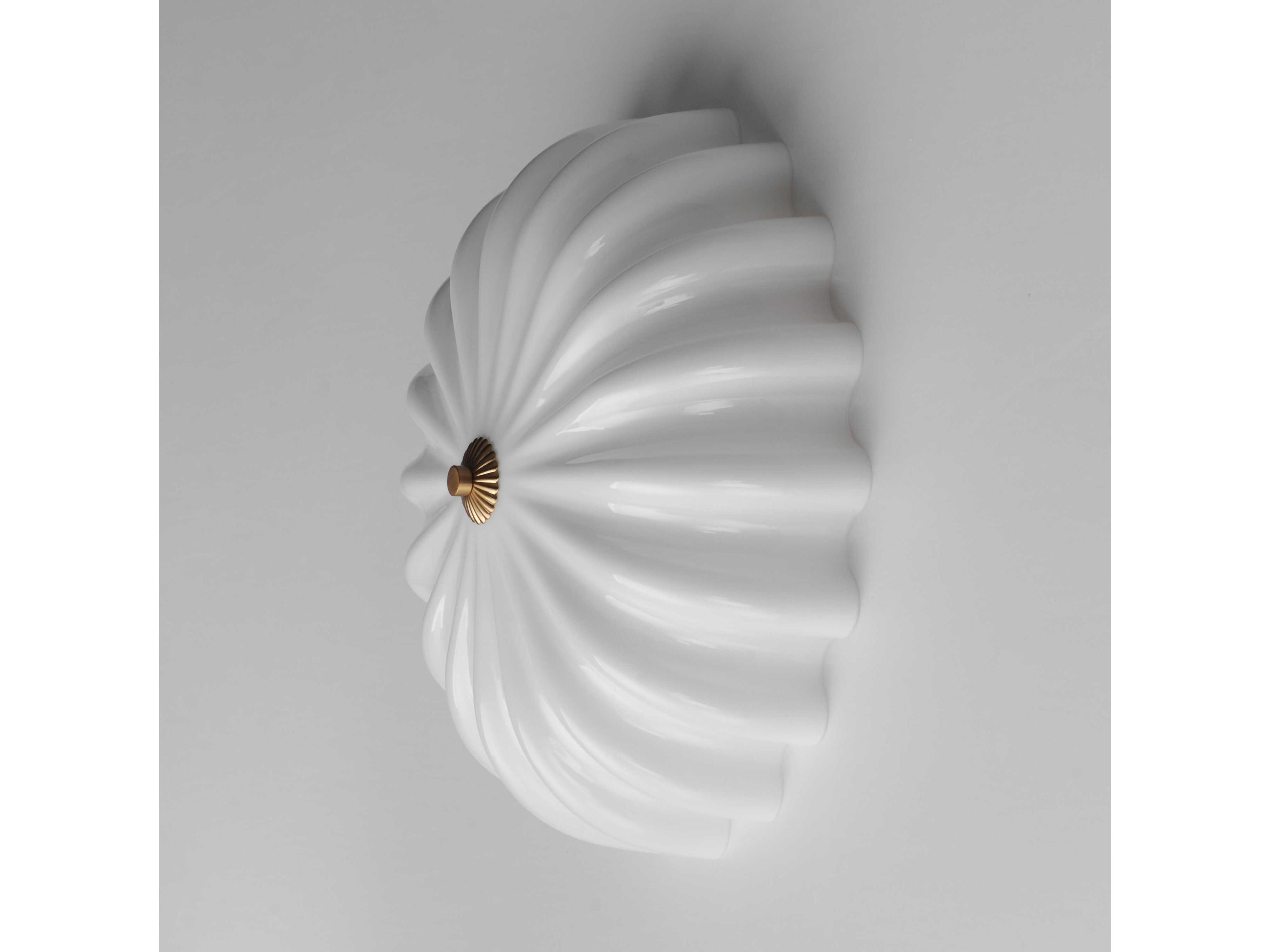 Maxim Lighting Bundt 3-Light White Natural Aged Brass Bowl Flush Mount