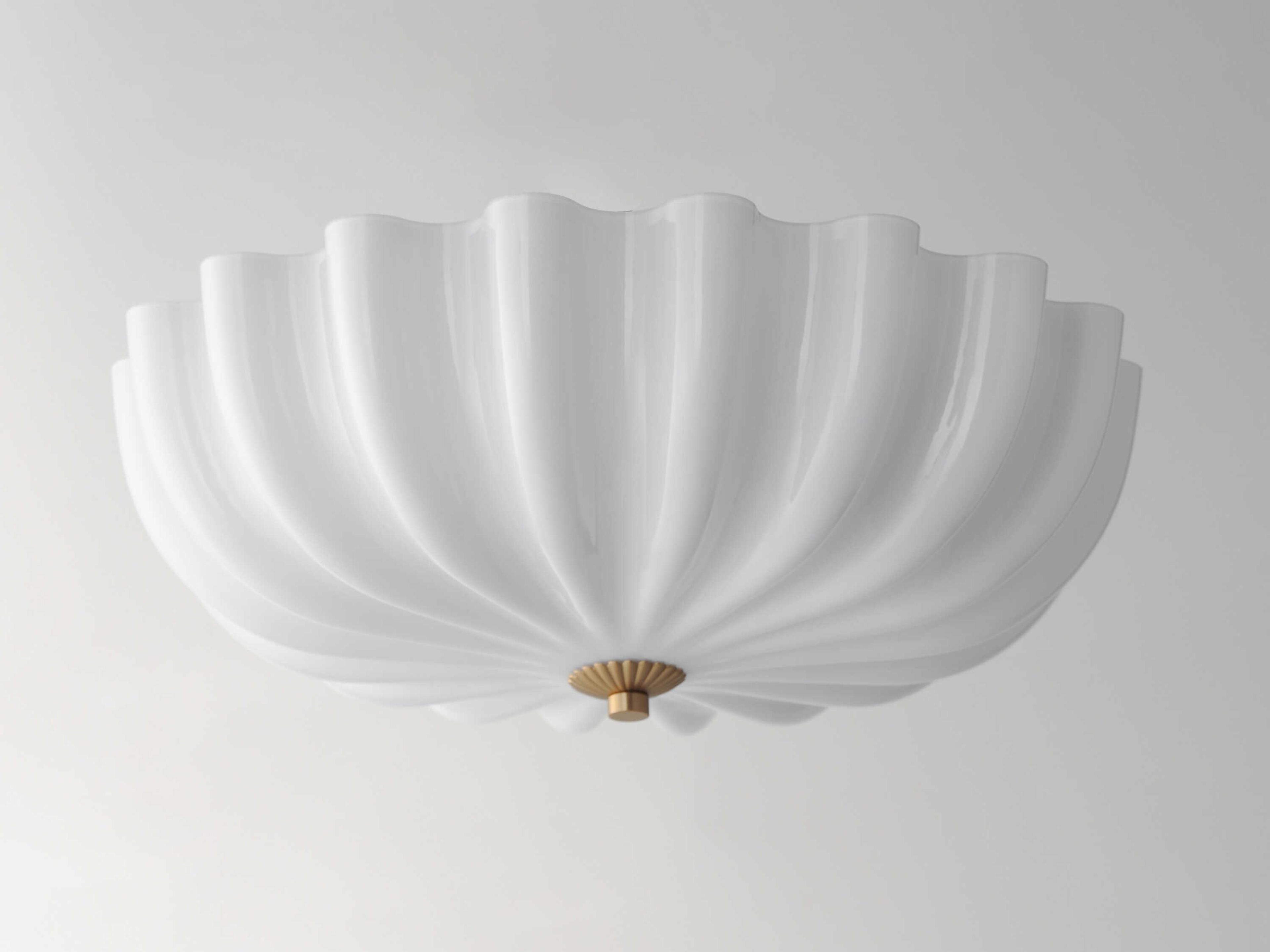 Maxim Lighting Bundt 3-Light White Natural Aged Brass Bowl Flush Mount