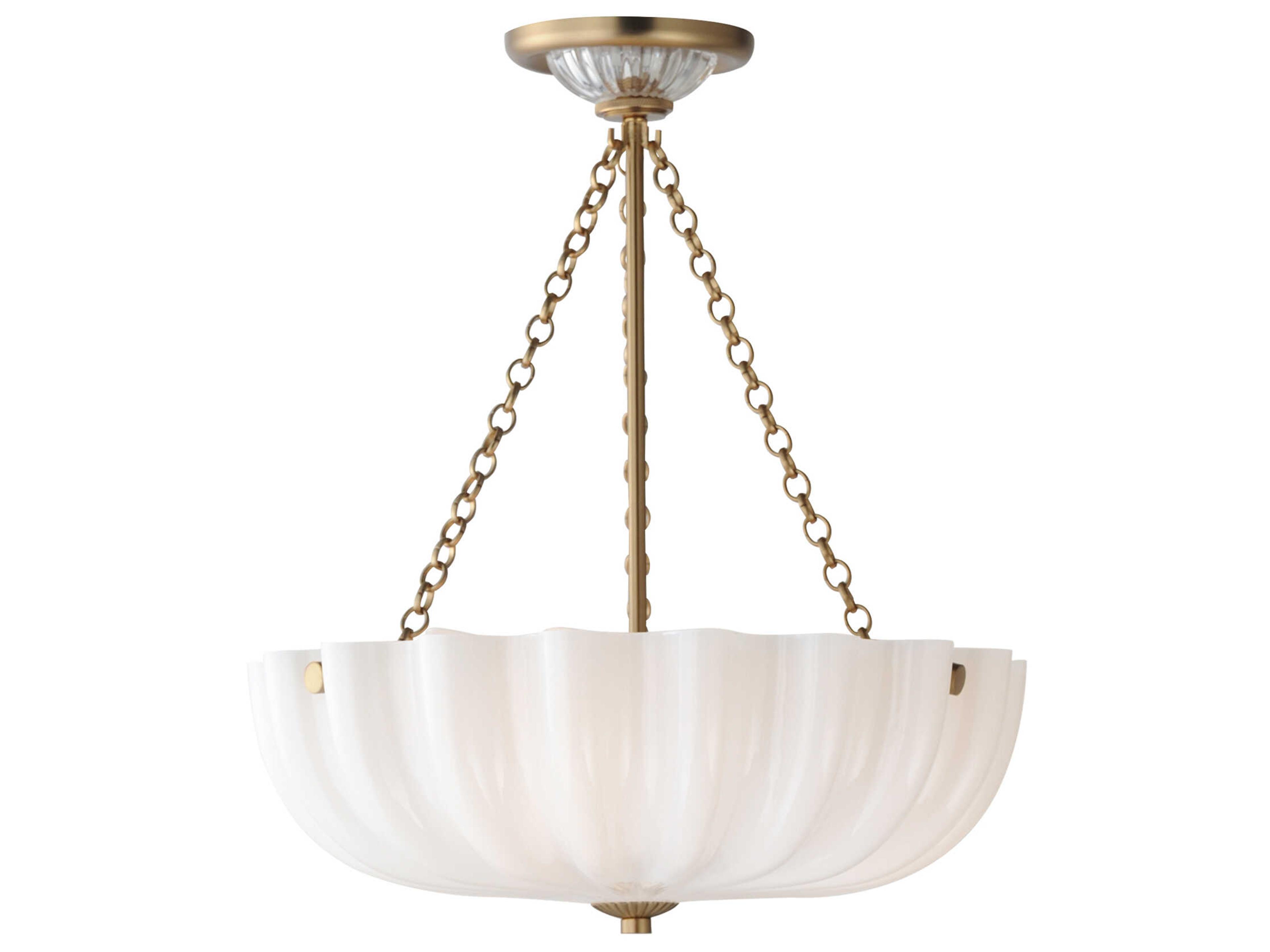 Maxim Lighting Bundt 3-Light White Natural Aged Brass Bowl Pendant