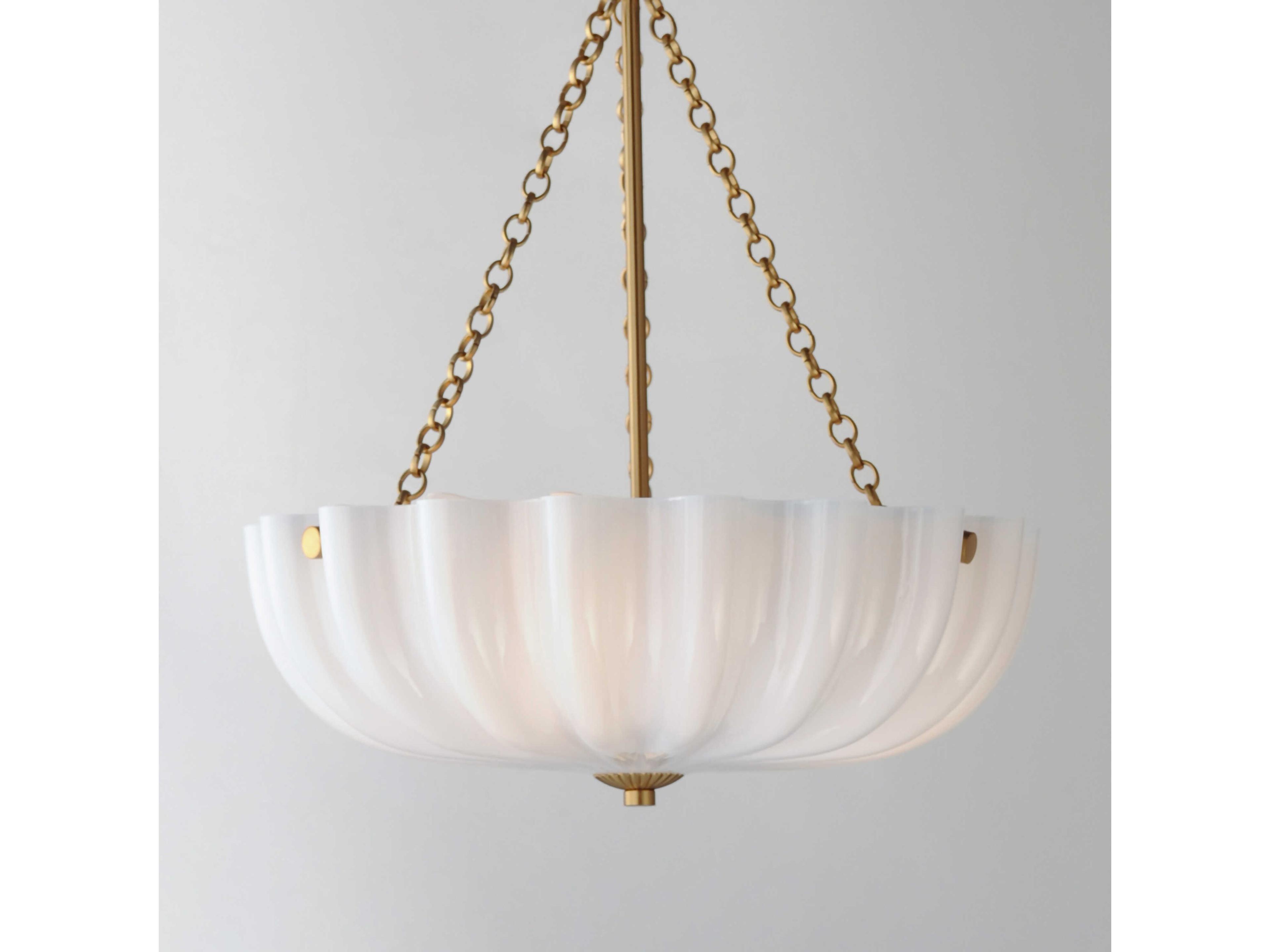 Maxim Lighting Bundt 3-Light White Natural Aged Brass Bowl Pendant