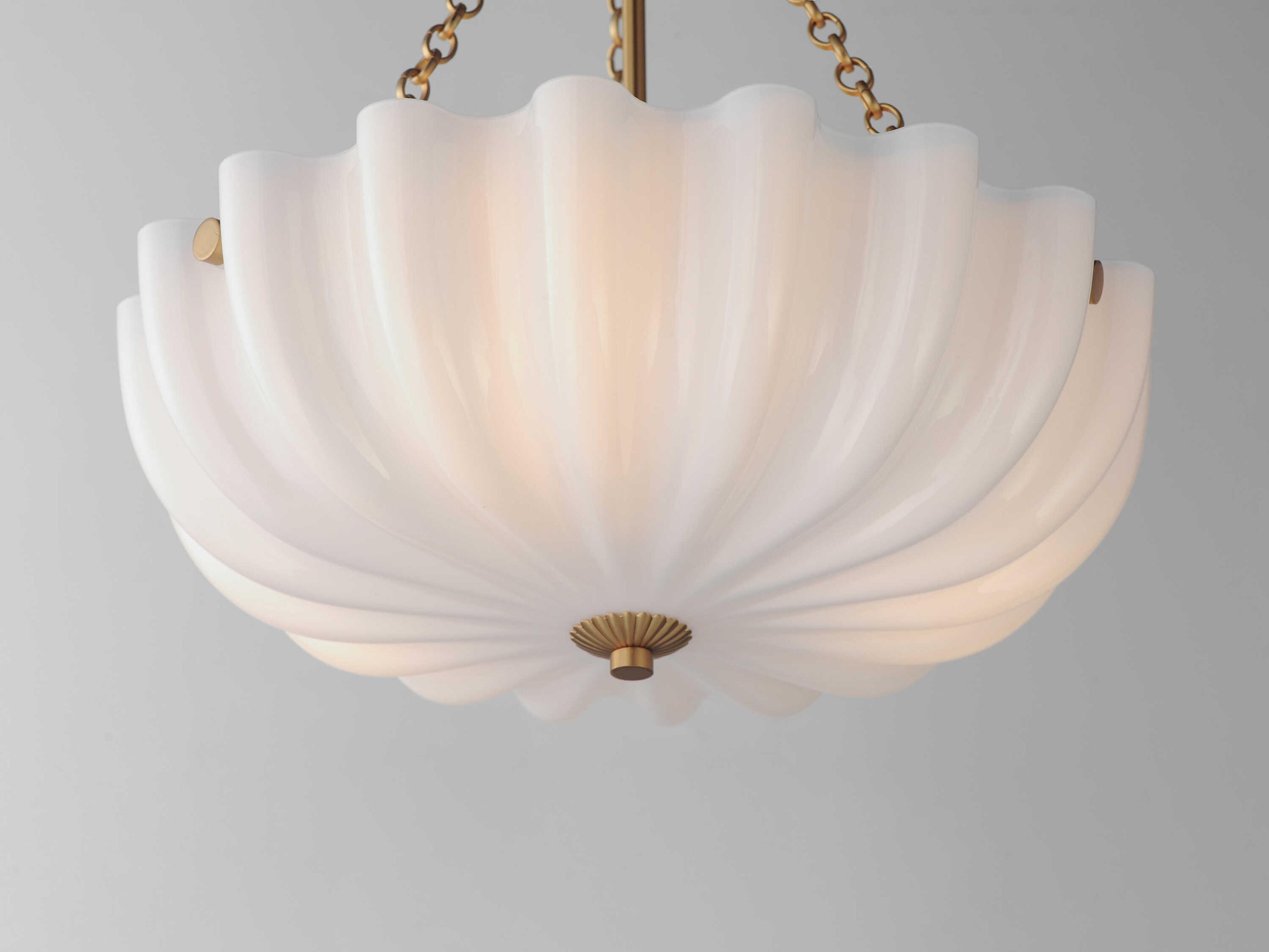 Maxim Lighting Bundt 3-Light White Natural Aged Brass Bowl Pendant